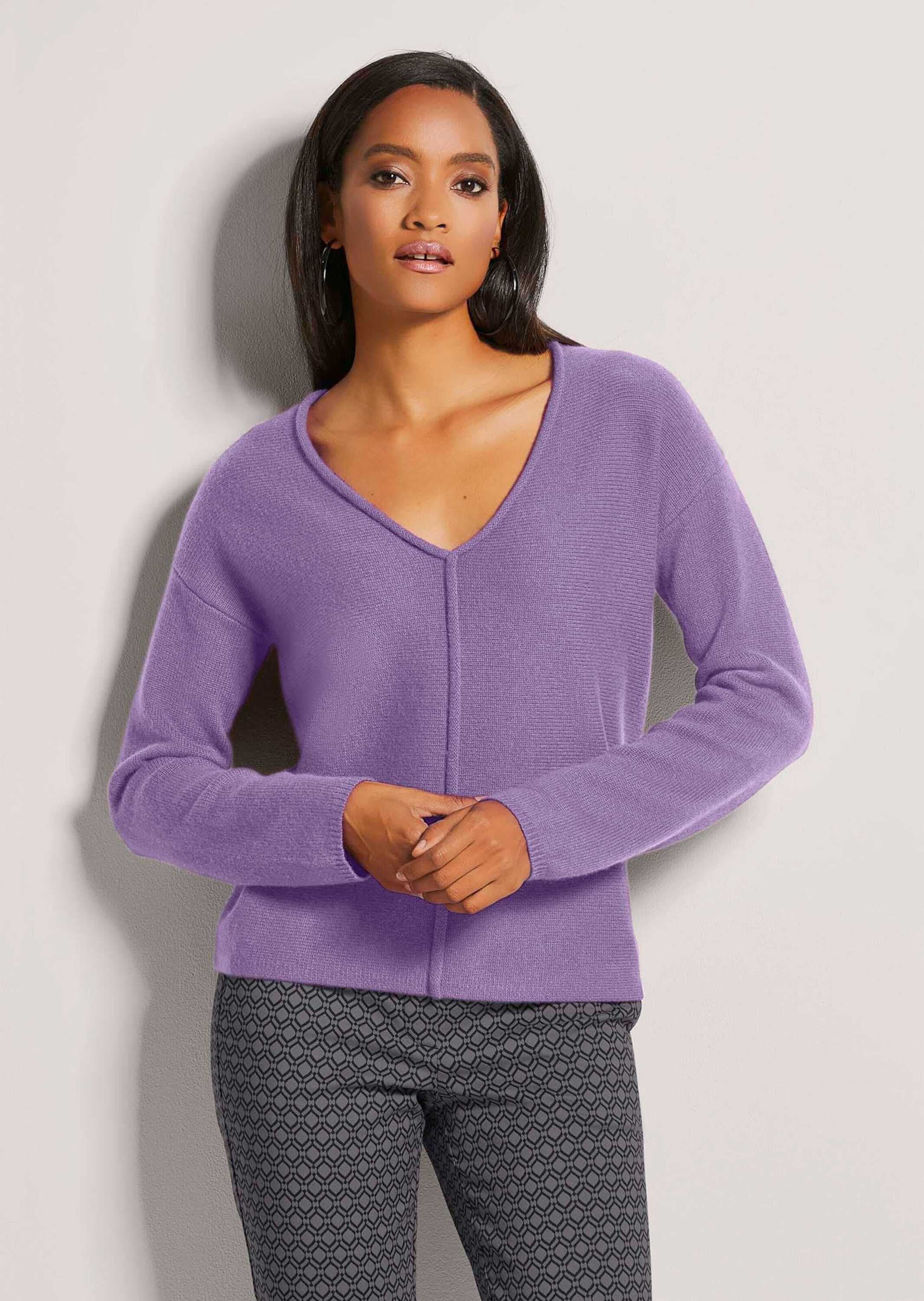 MADELEINE Longpullover »Pullover Kurzer V-Pullover«