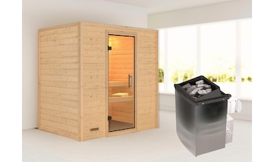 Sauna »"Sonja" mit Klarglastür Ofen 9 kW integr. Strg«