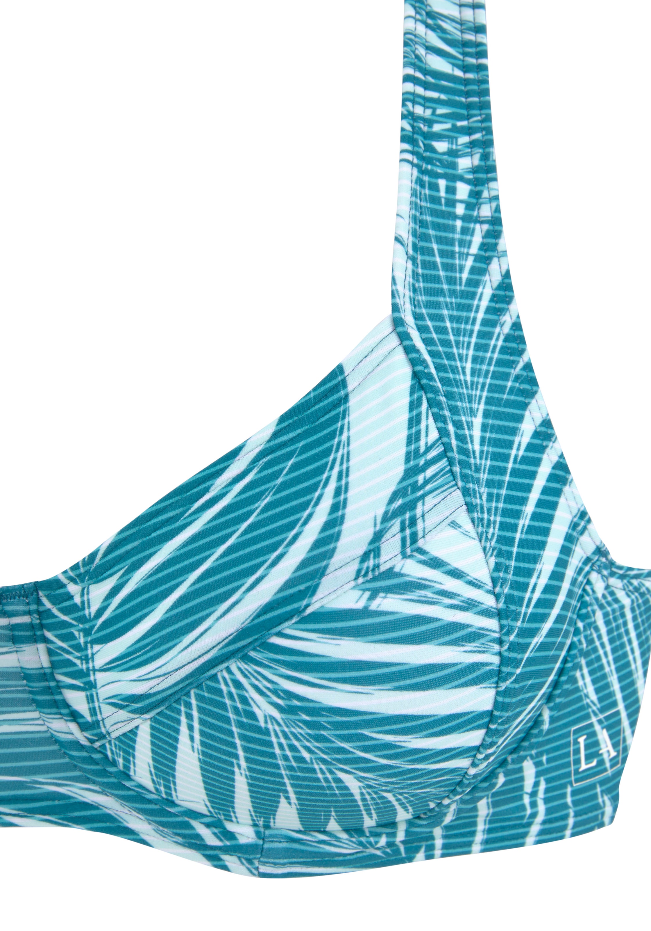 LASCANA ACTIVE Bügel-Bikini-Top »Coal«, im Mustermix aus Palmen und Streifen
