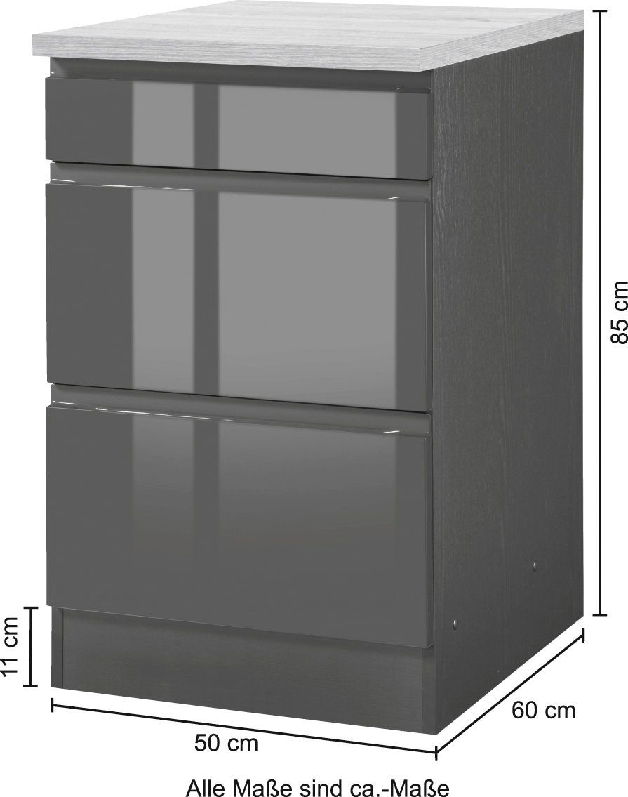 KOCHSTATION Unterschrank »KS-Virginia« 50 cm breit, mit Auszügen