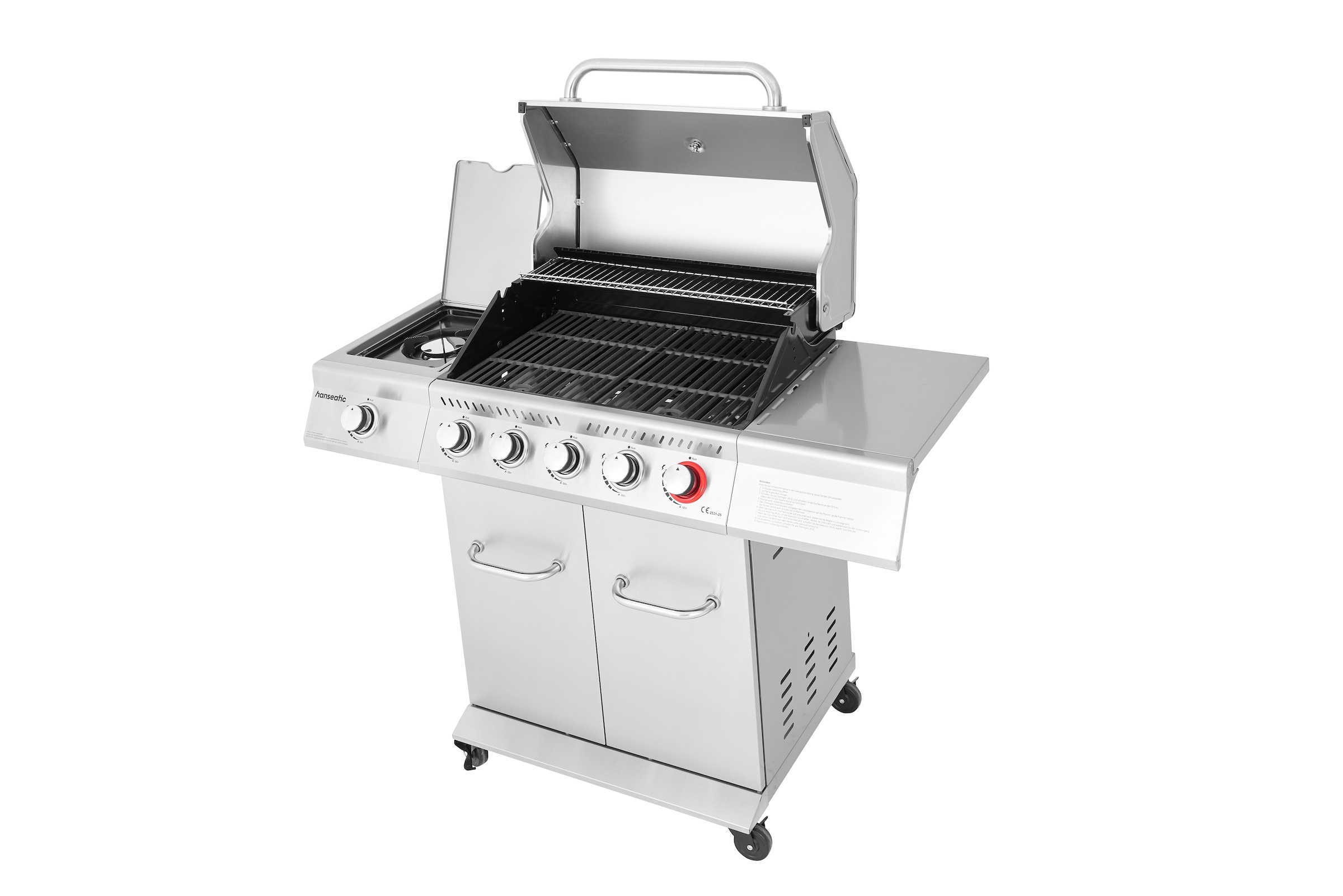 Hanseatic Gasgrill »Richland« BxTxH: 134,7 x 57 x 117 cm, 21,5 kW Gesamt, Edelstahl-Turbobrenner