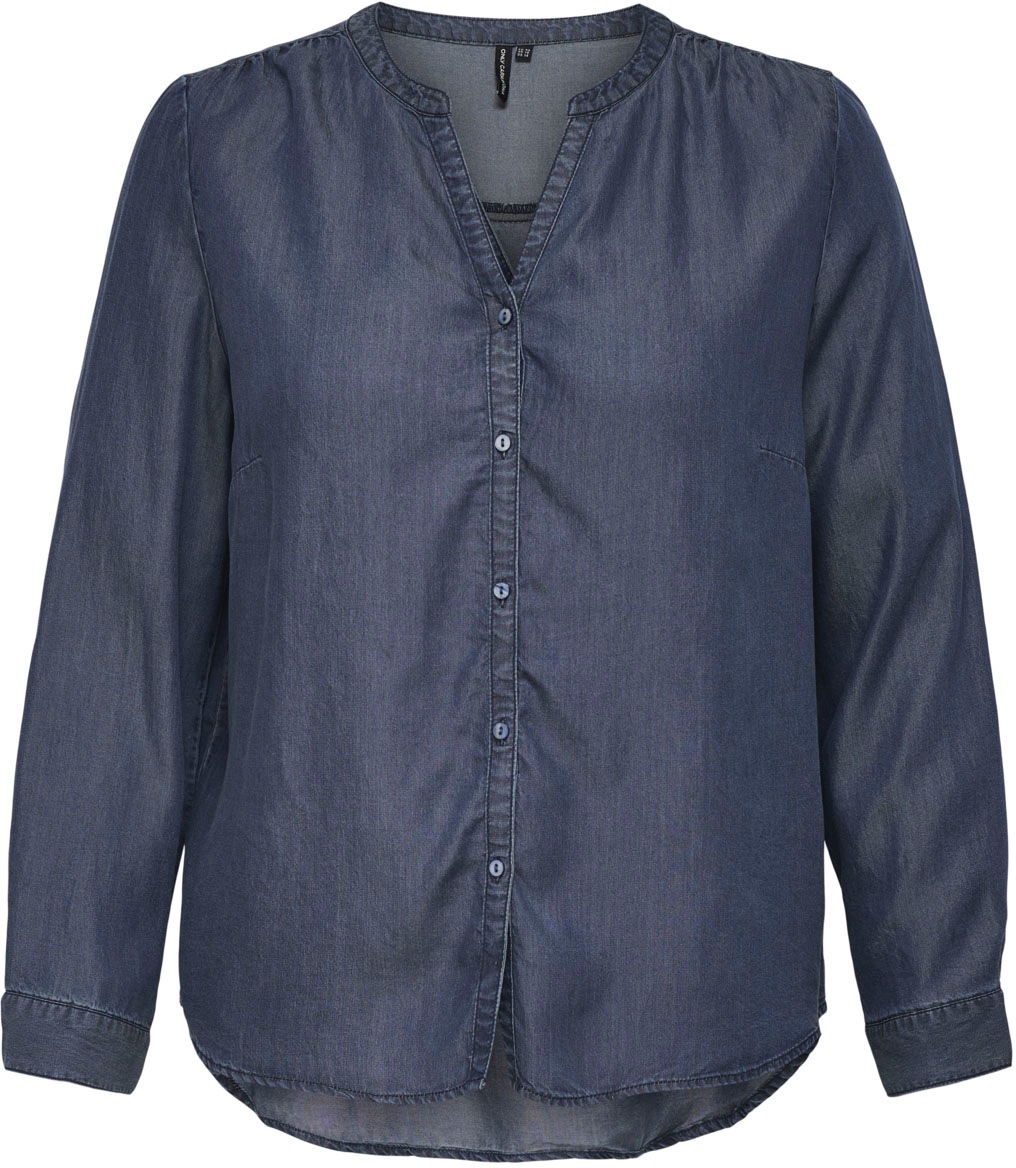 ONLY CARMAKOMA Jeansbluse »CARSEMA«, mit Kellerfalte