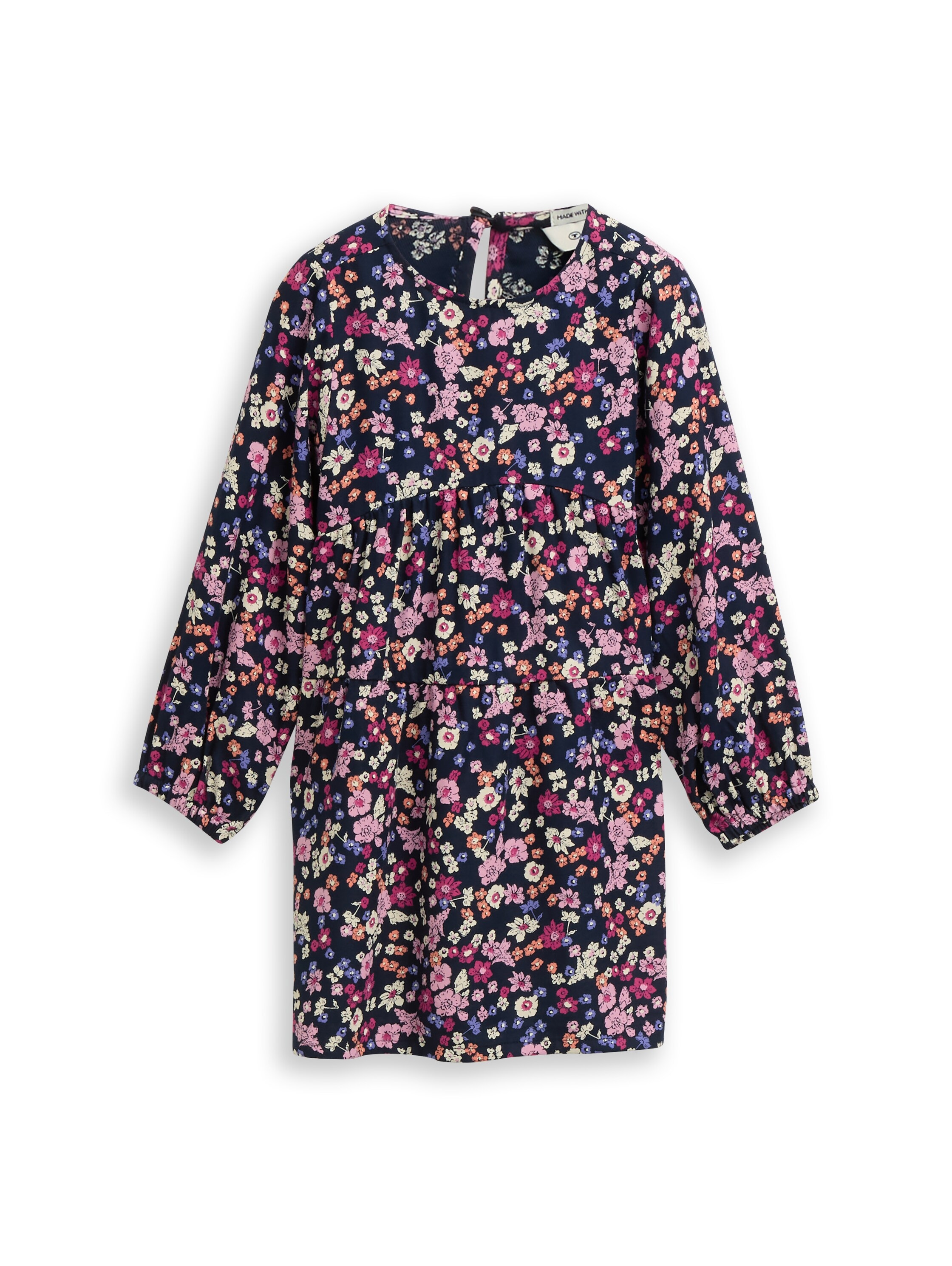 Tom Tailor Mädchen Midikleid Ohne Taschen mit floralen Allover-Muster, Größe 92/98