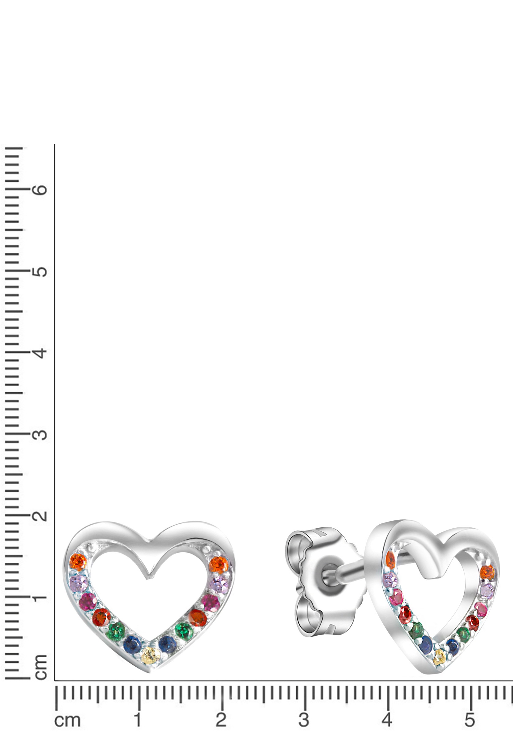 Firetti Paar Ohrstecker »Schmuck Geschenk Silber 925 Ohrschmuck Herz«, mit Kristallstein (synth.)