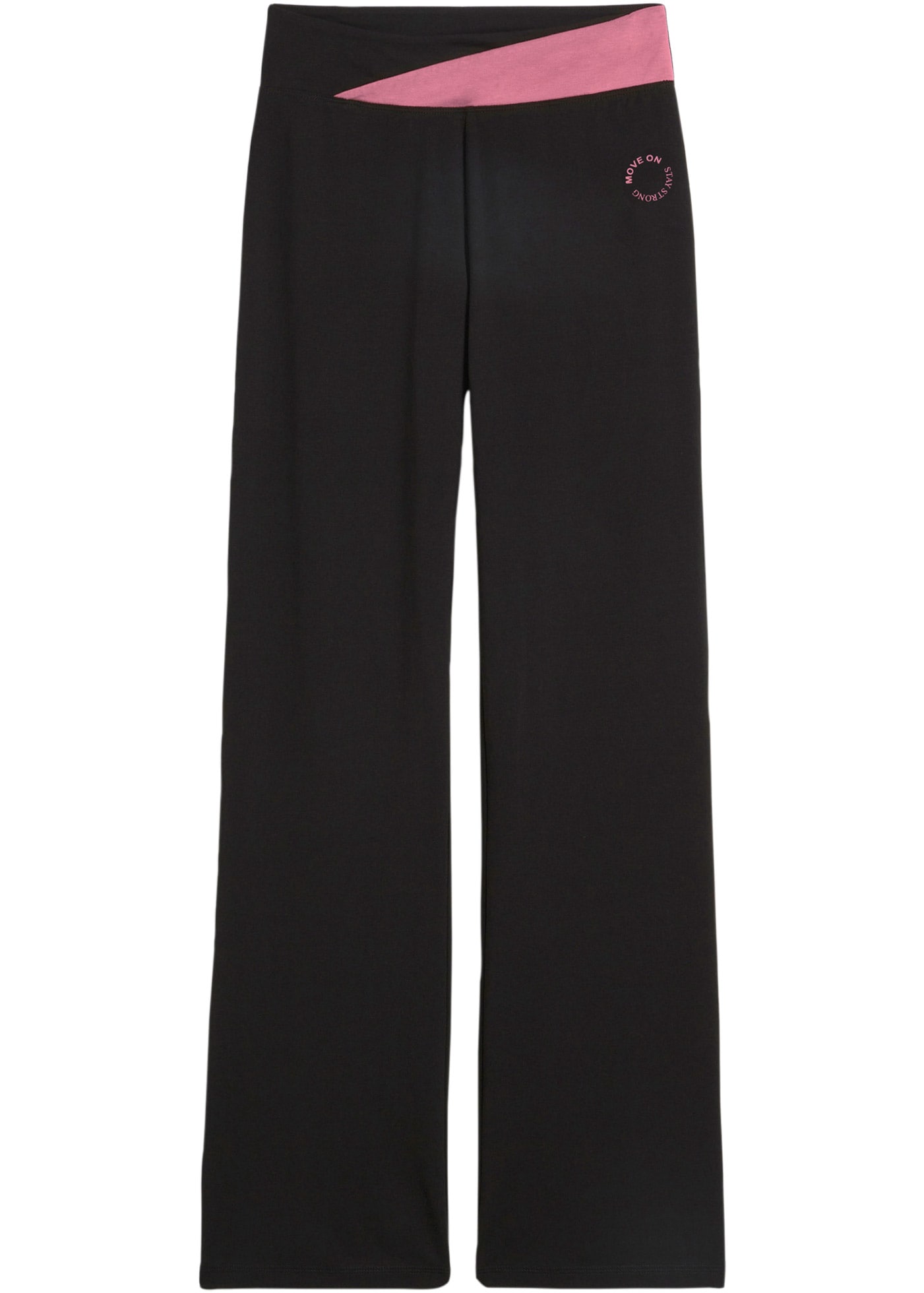 bonprix Sporthose  aus Baumwoll-Stretch, Bootcut, Slim fit, Kontrastdetail am Bund