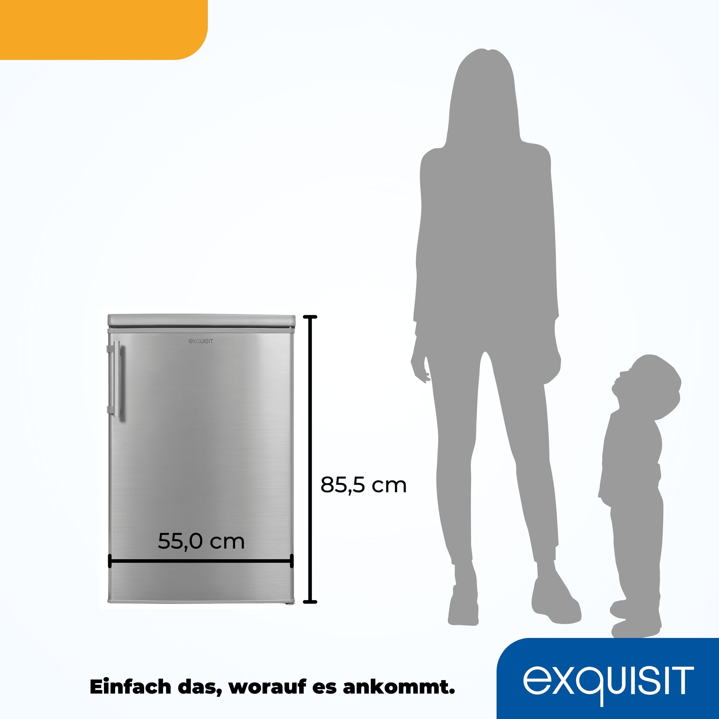 exquisit Kühlschrank »KS16-4-HE-040D inoxlook«, 109 Liter Nutzinhalt, stufenlose Temperaturregelung, 4 Sterne