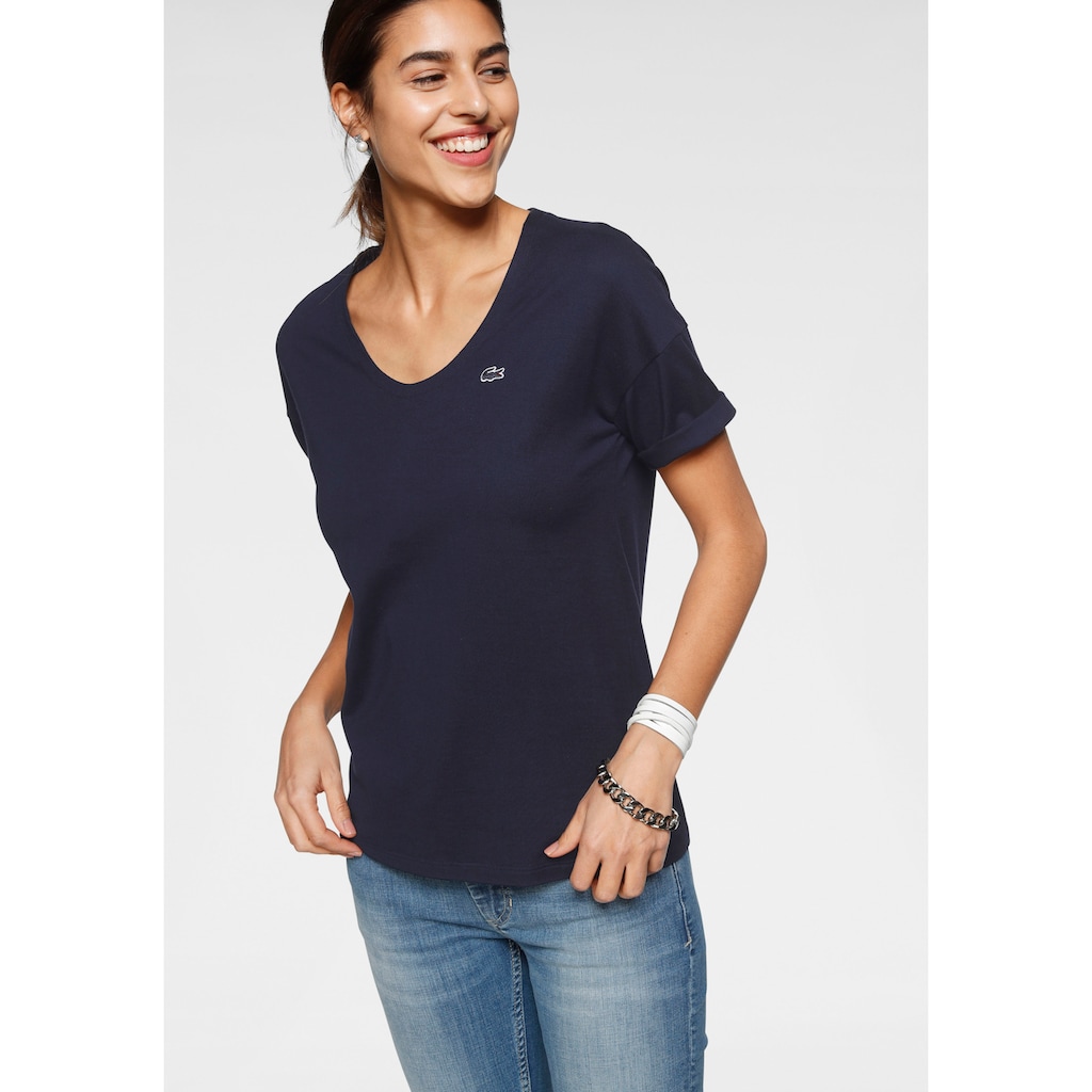 Lacoste T-Shirt, mit kleinem Lacoste-Logo auf der Brust