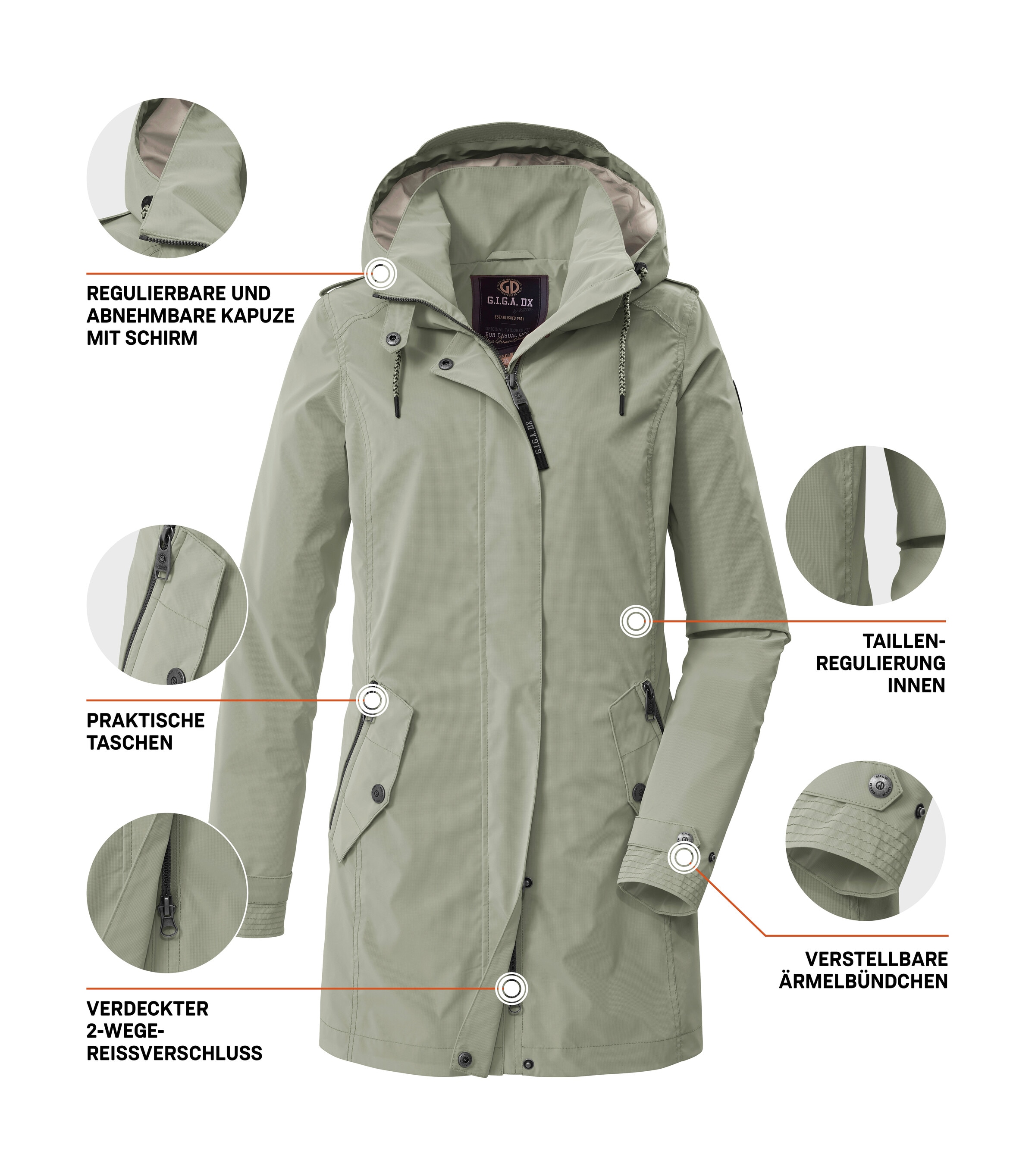 G.I.G.A. DX by killtec Parka »GS 94 WMN PRK« Funktionsparka mit verstellbarer Kapuze und Autolock-Reißverschluss