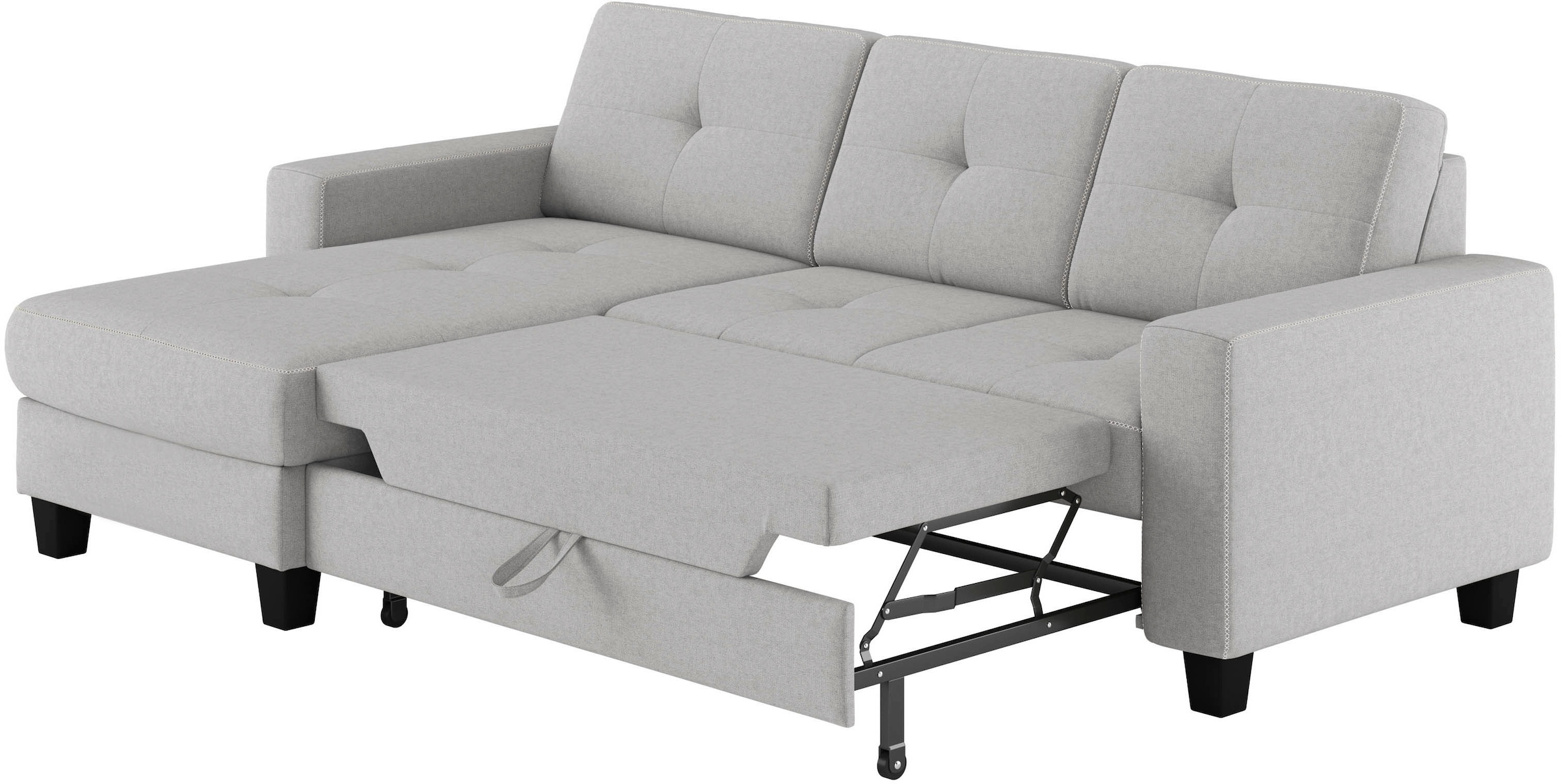 Places of Style Ecksofa »Varese L-Form«, wahlweise mit Bettfunktion und Bettkasten