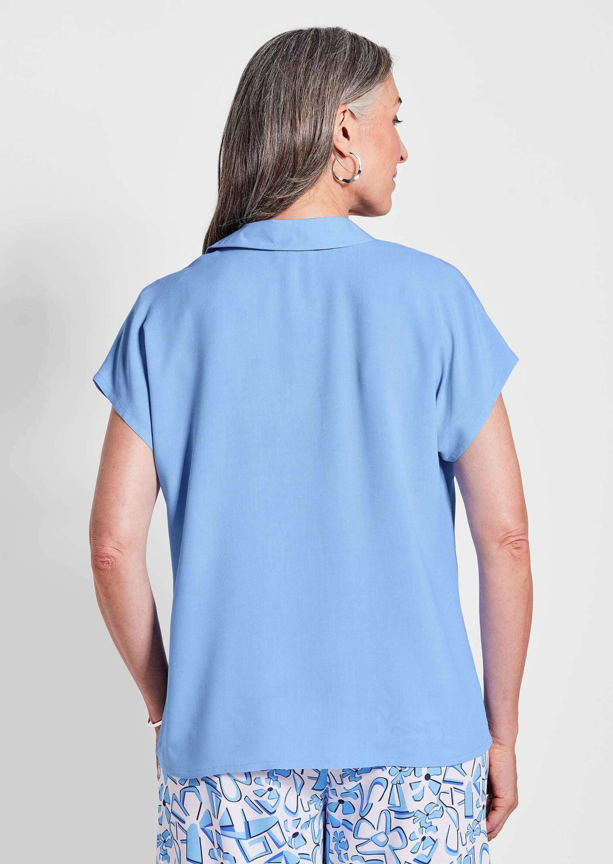 GOLDNER Klassische Bluse »Kurzgröße Uni Bluse mit Hemdkragen«