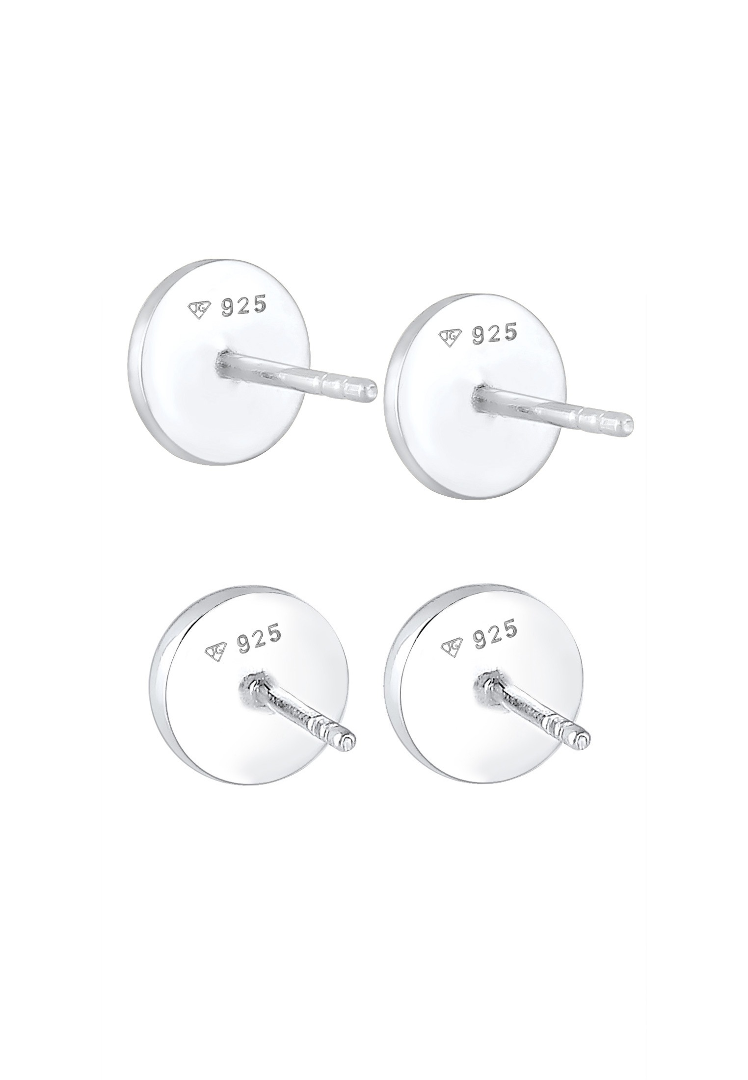 Kuzzoi Paar Ohrstecker »Ohrringe Herren Set Kreis Geo Emaille 925 Silber«