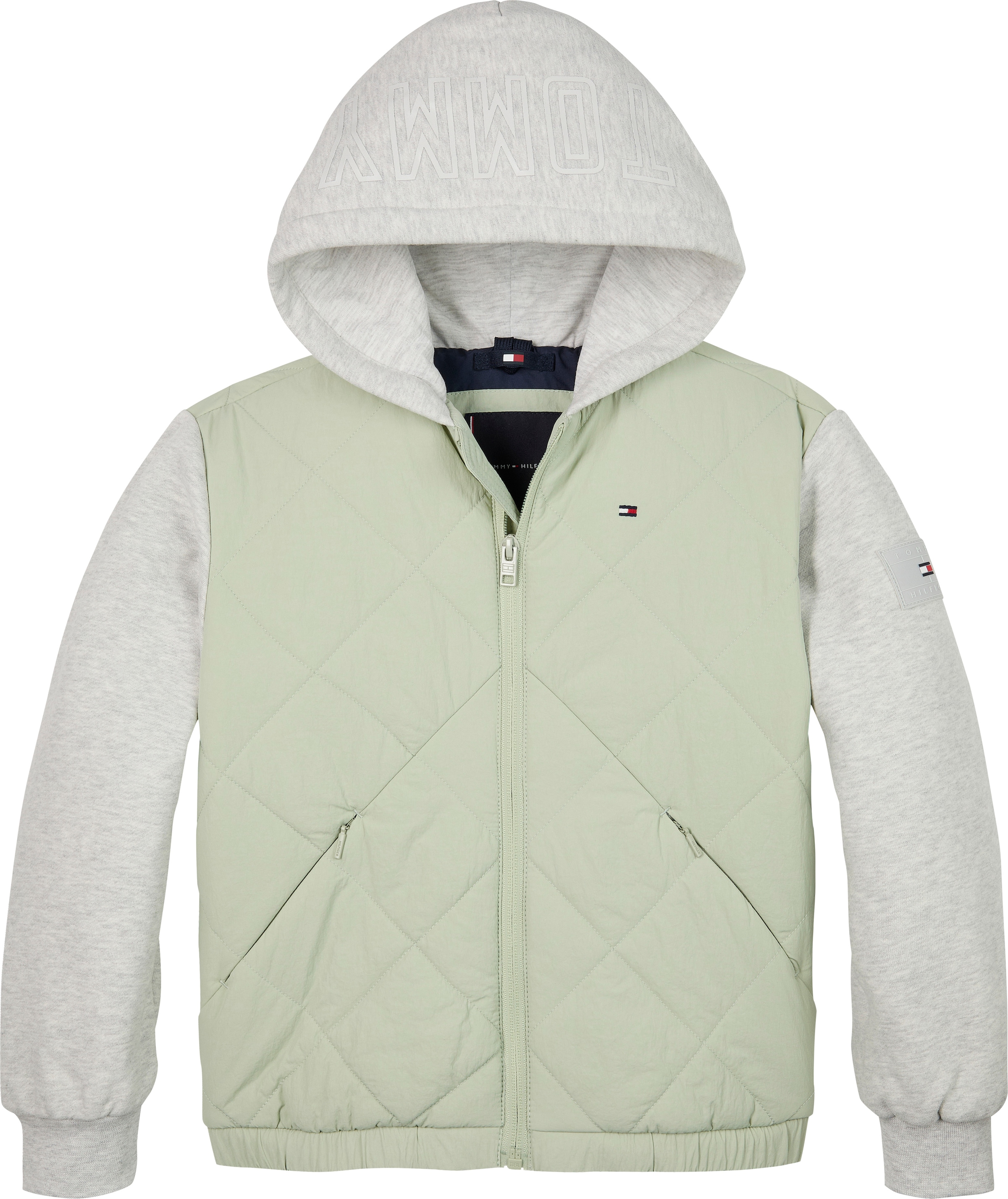 Tommy Hilfiger Steppjacke »MIX MEDIA QUILTED JACKET«, mit Kapuze, für Kinder bis 16 Jahre, Material-Mix