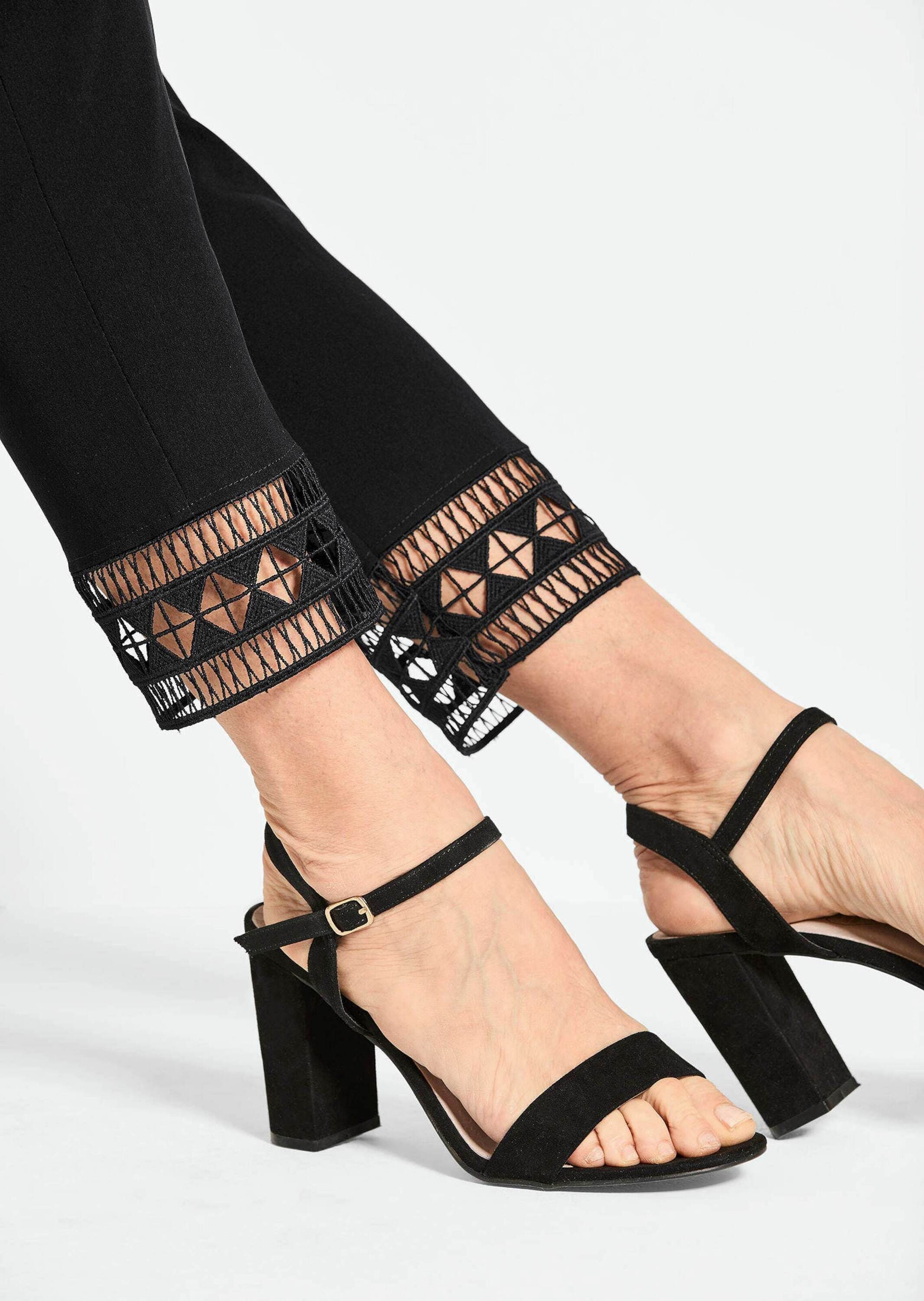 GOLDNER Schlupfhose »Kurzgröße Freizeithose LOUISA mit Spitzenabschluss«