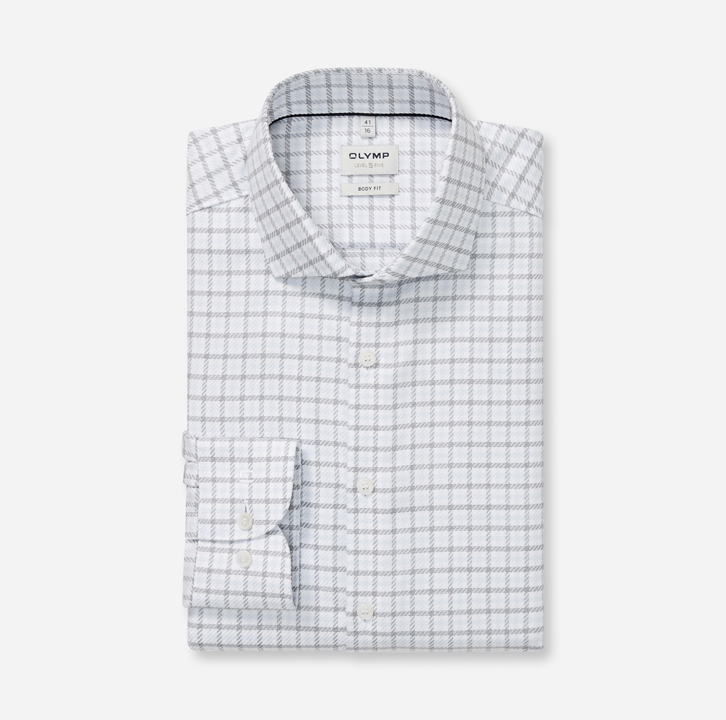 OLYMP Langarmhemd »Level Five« Businesshemd, body fit, Royal Kentkragen, Karomuster