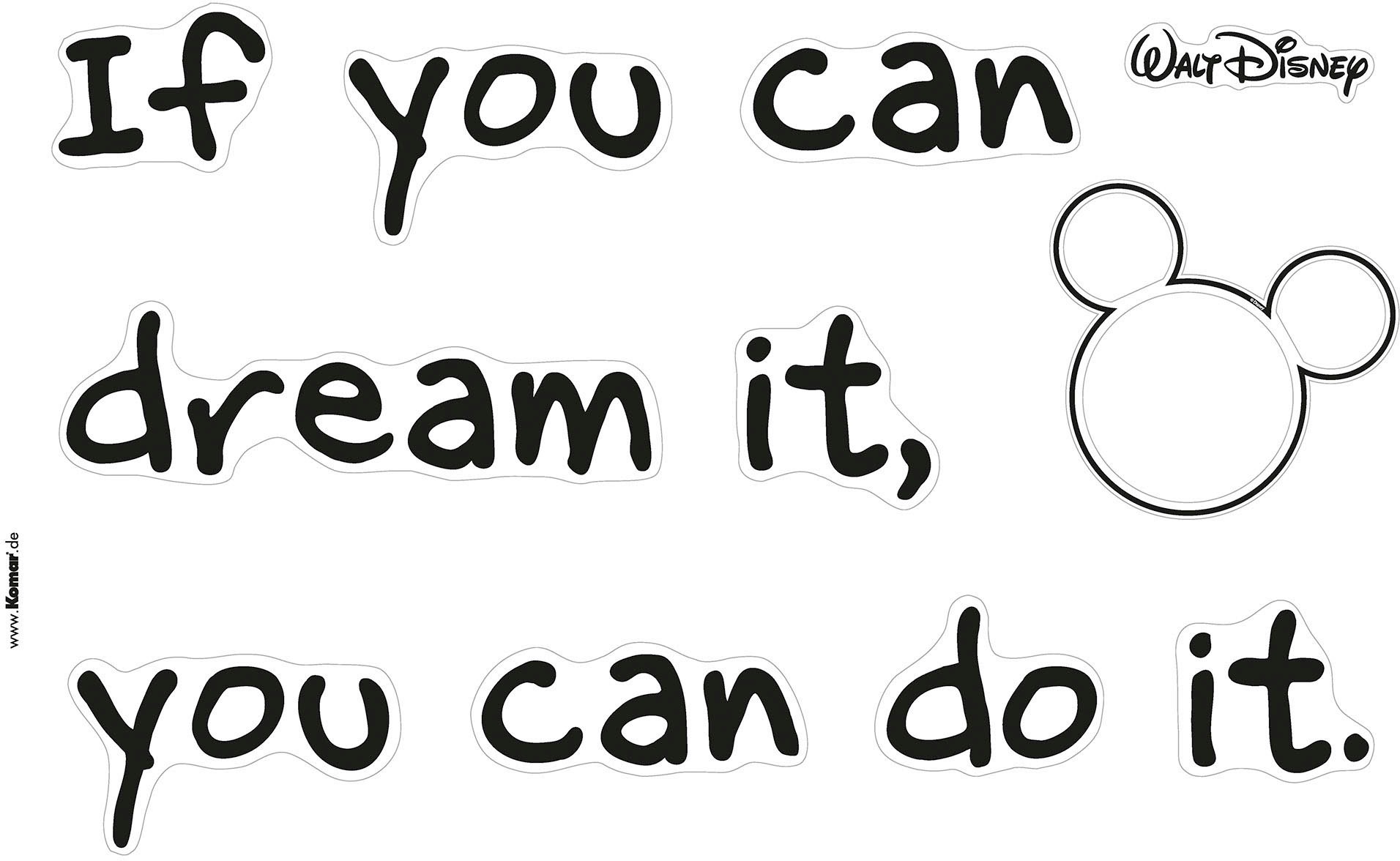 Komar Wandtattoo »Disney You can do it - Größe 50 x 70 cm«, (13 St.), selbstklebend, Wandsticker, Kinderzimmer