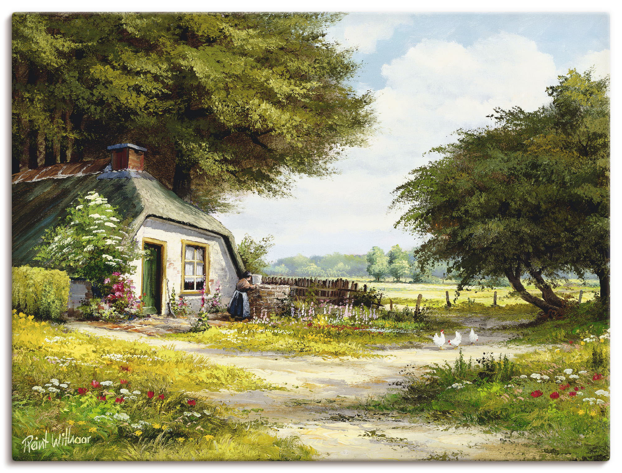 Artland Wandbild »Bauernhaus«, Garten, (1 St.), in vielen Größen & Produktarten -Leinwandbild, Poster, Wandaufkleber / Wandtattoo auch für Badezimmer geeignet