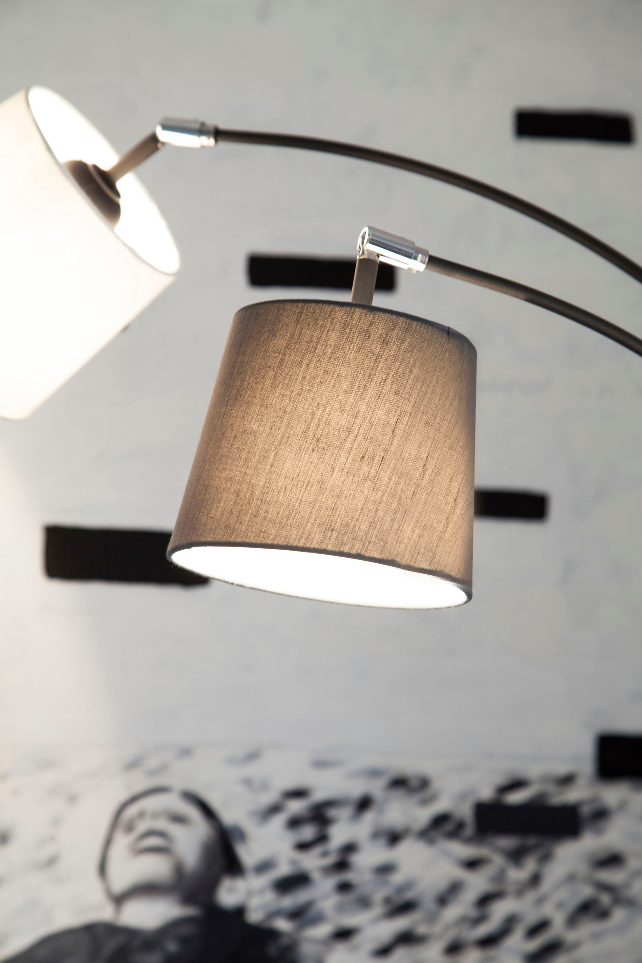 By Rydens Stehlampe »Foggy«, 5 flammig, Leuchtmittel E14 | ohne Leuchtmittel, Stehleuchte mit 5 Stoffschirmen
