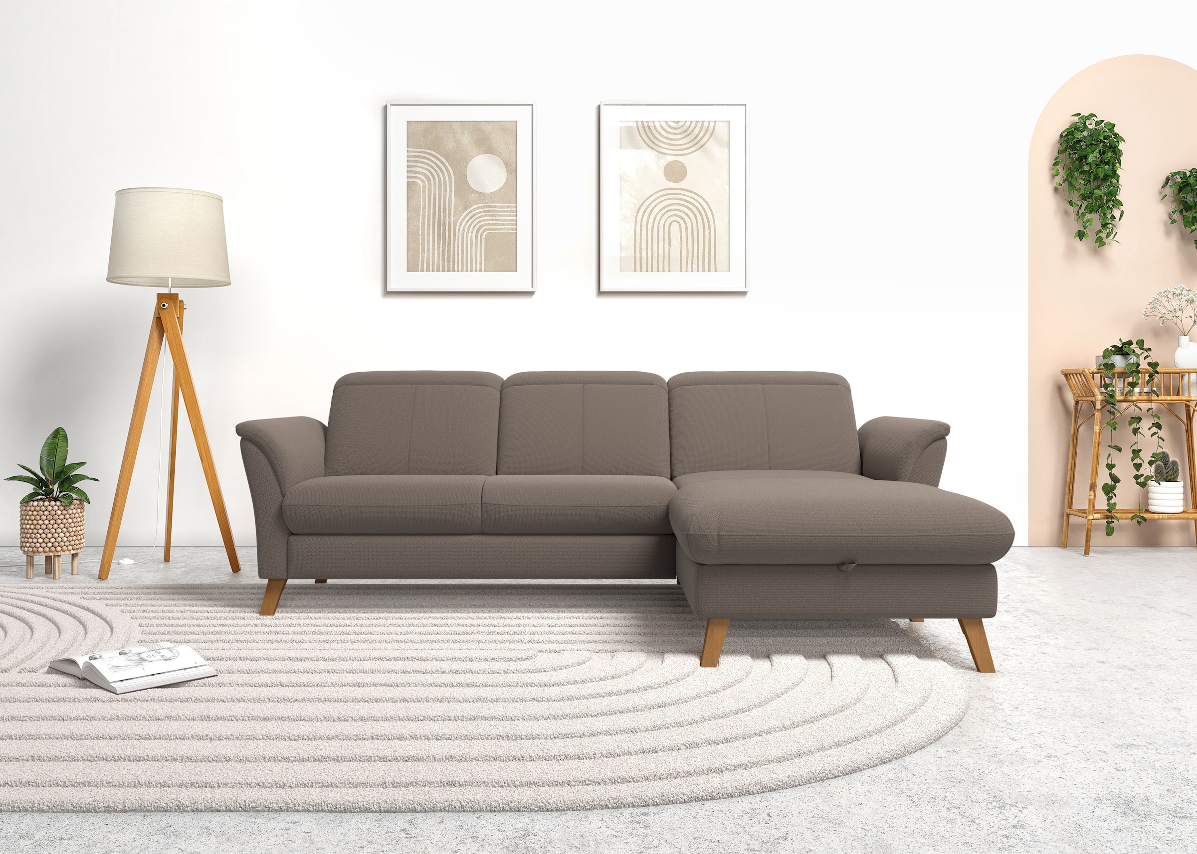 sit&more Ecksofa »Romero L-Form«, wahlweise mit oder ohne Relax-Funktion, Bettfunktion, Bettkasten