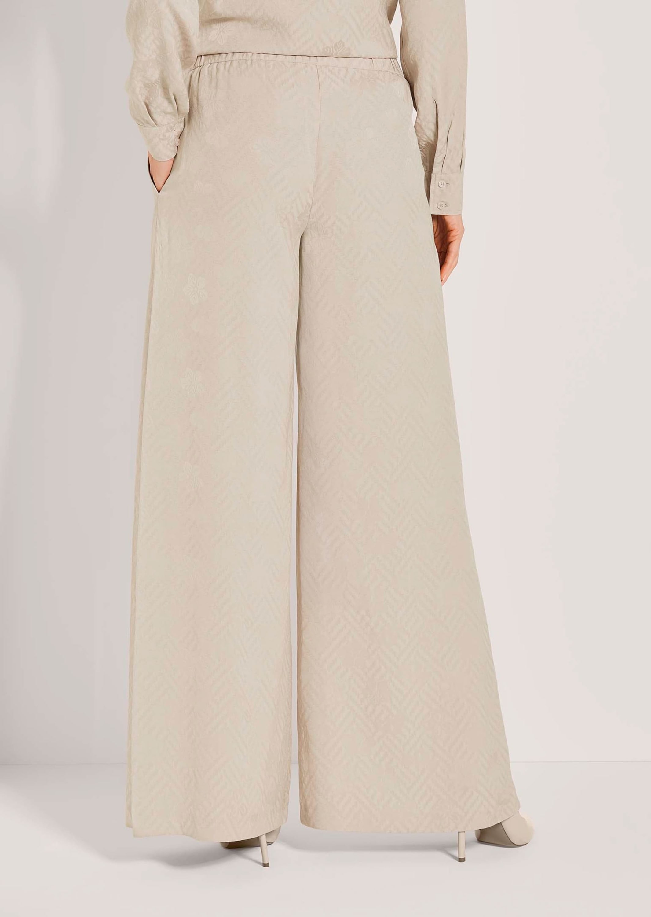 MADELEINE Schlupfhose »Palazzohose Schlupfhose mit grafischen Muster«  Schlupfhose mit tonigem Jacquard