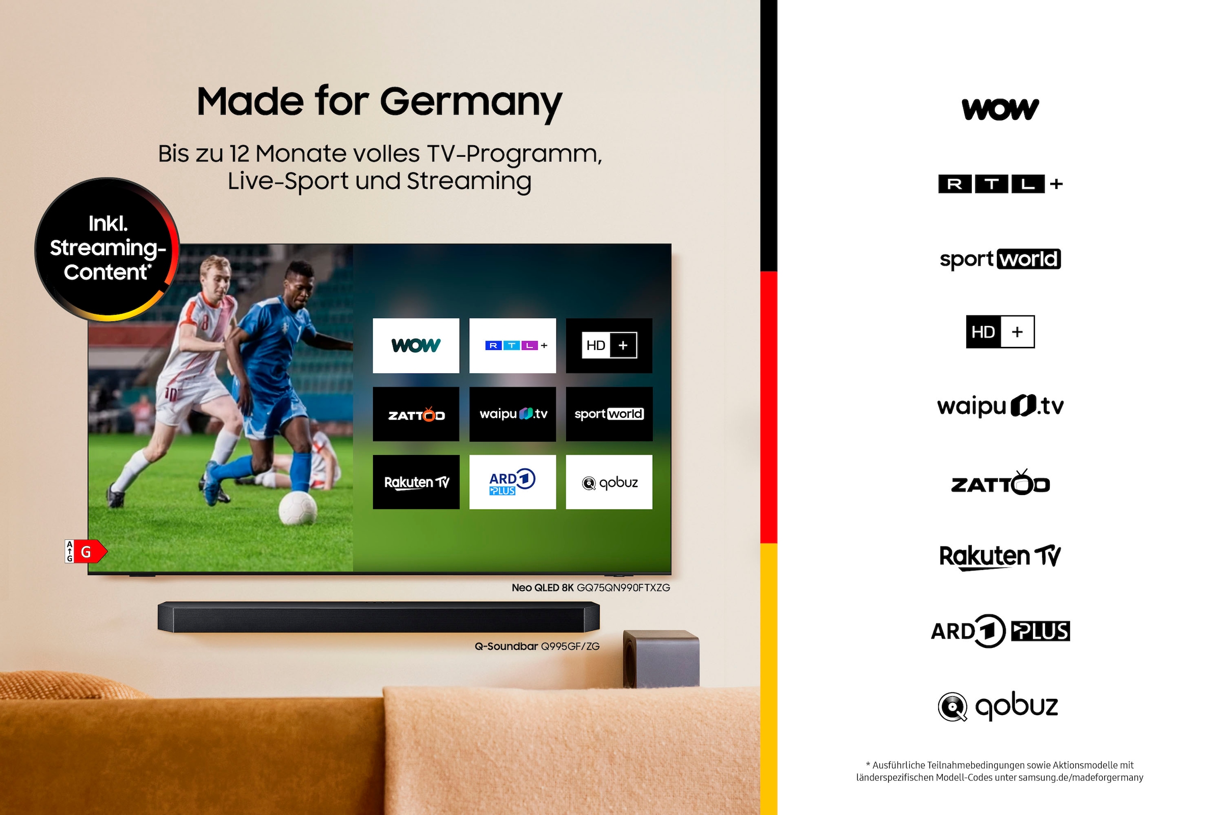 Samsung Soundbar »HW-QS710GF Q-Soundbar«, 3.1.2-Kanal Sound System, SpaceFit Sound Pro, Flexible Positionierung