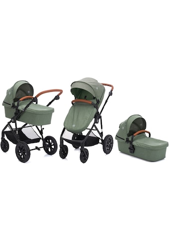 Kombi-Kinderwagen »Kinderwagenset Fill Leopard Air, grün melange«, 22 kg