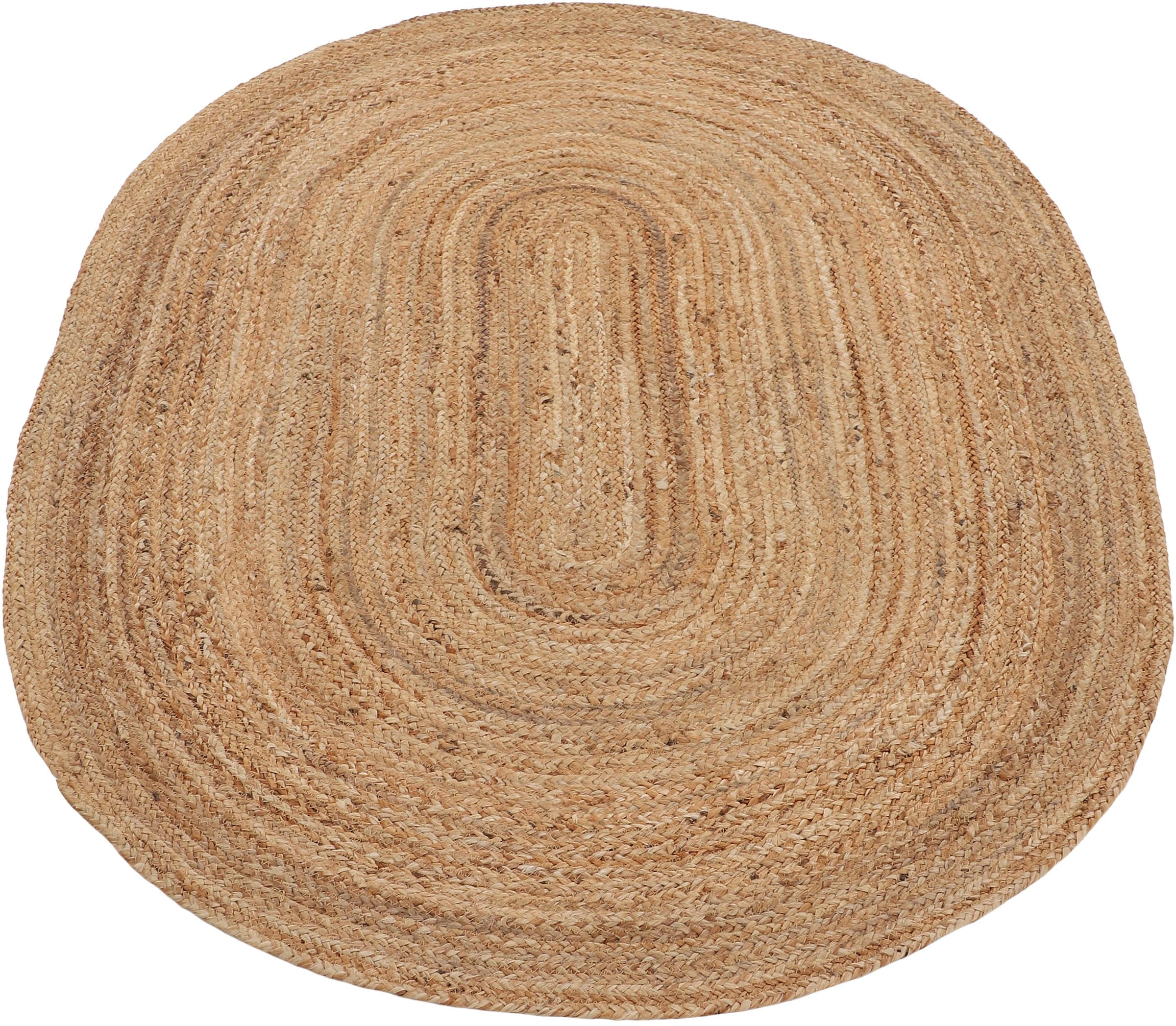 carpetfine Teppich »Nele Juteteppich Naturfaser«, rund, 6 mm Höhe, geflochtener Wendeteppich aus 100%Jute, in rund und oval, viele Größen