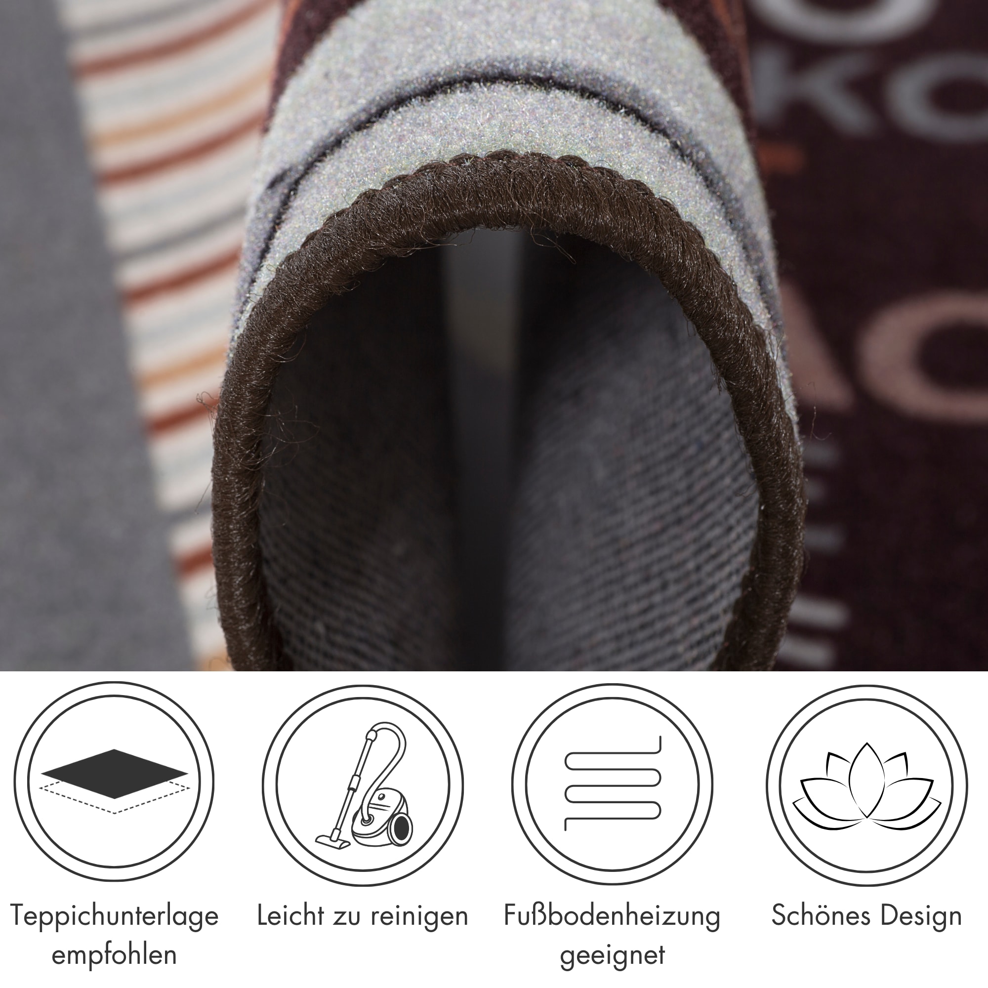 Andiamo Küchenläufer »Cafe Creme« rechteckig 4 mm Höhe Motiv Kaffee, mit Schriftzug, Größe 50x150 cm, Küche