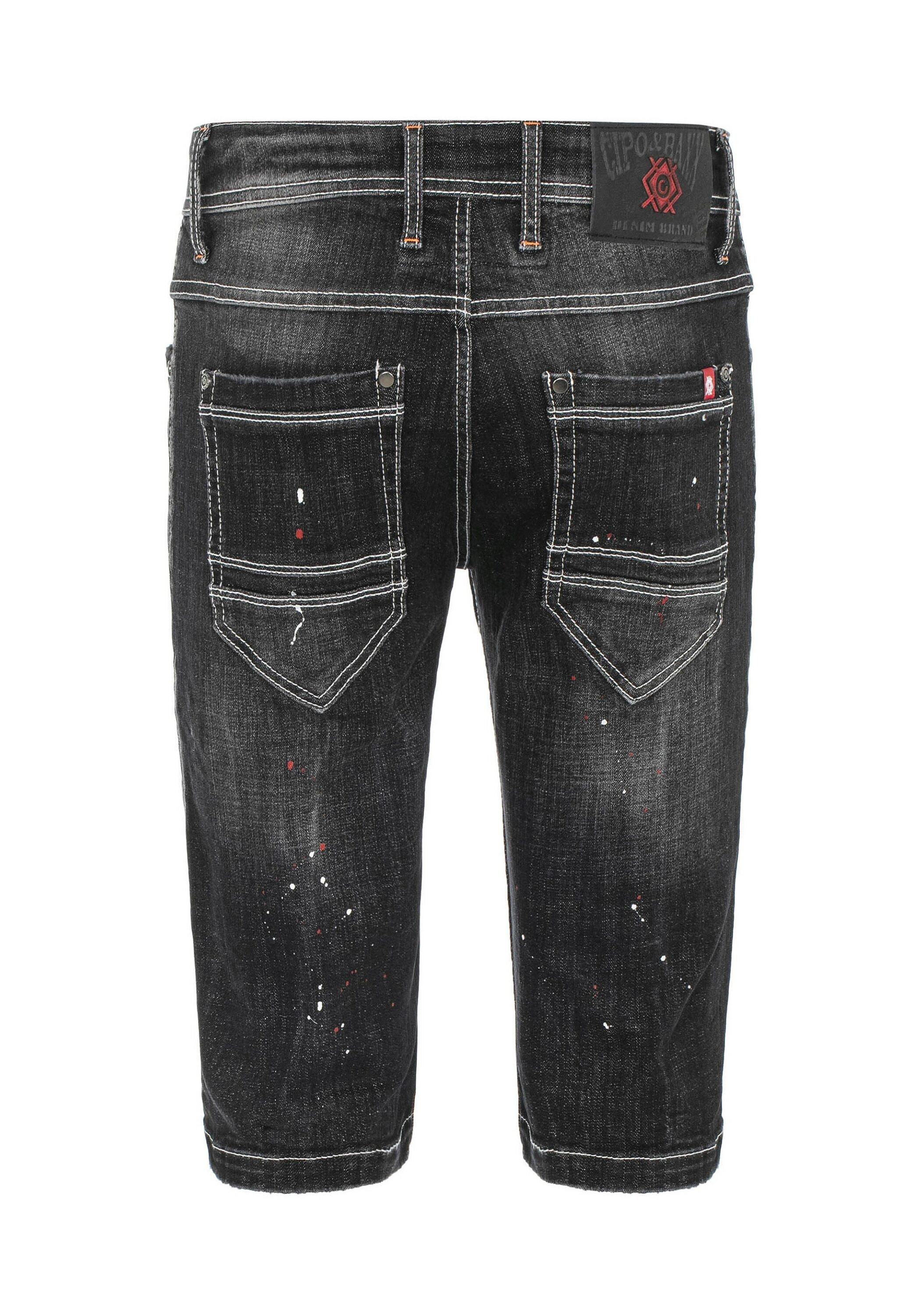 Cipo & Baxx Jeansbermudas »Cipo & Baxx Bermuda & Short« mit trendigen Farbklecksen, CK240