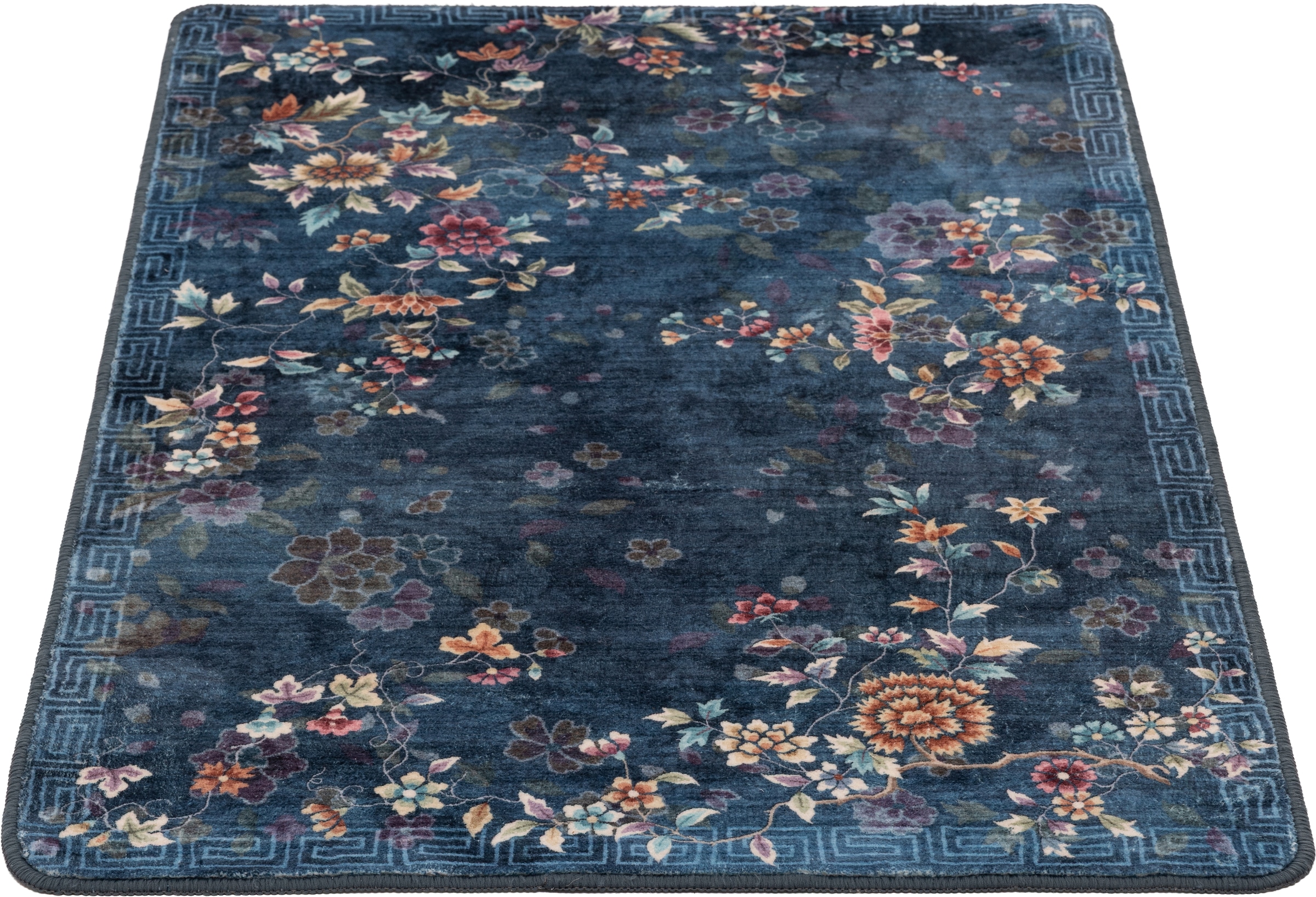 Gino Falcone Badematte »Aquata GF-165, Badvorleger, Badezimmer Teppich« Höhe 7 mm rutschhemmend beschichtet fußbodenheizungsgeeignet Badteppich, bedruckt, Blumen Design, rechteckig
