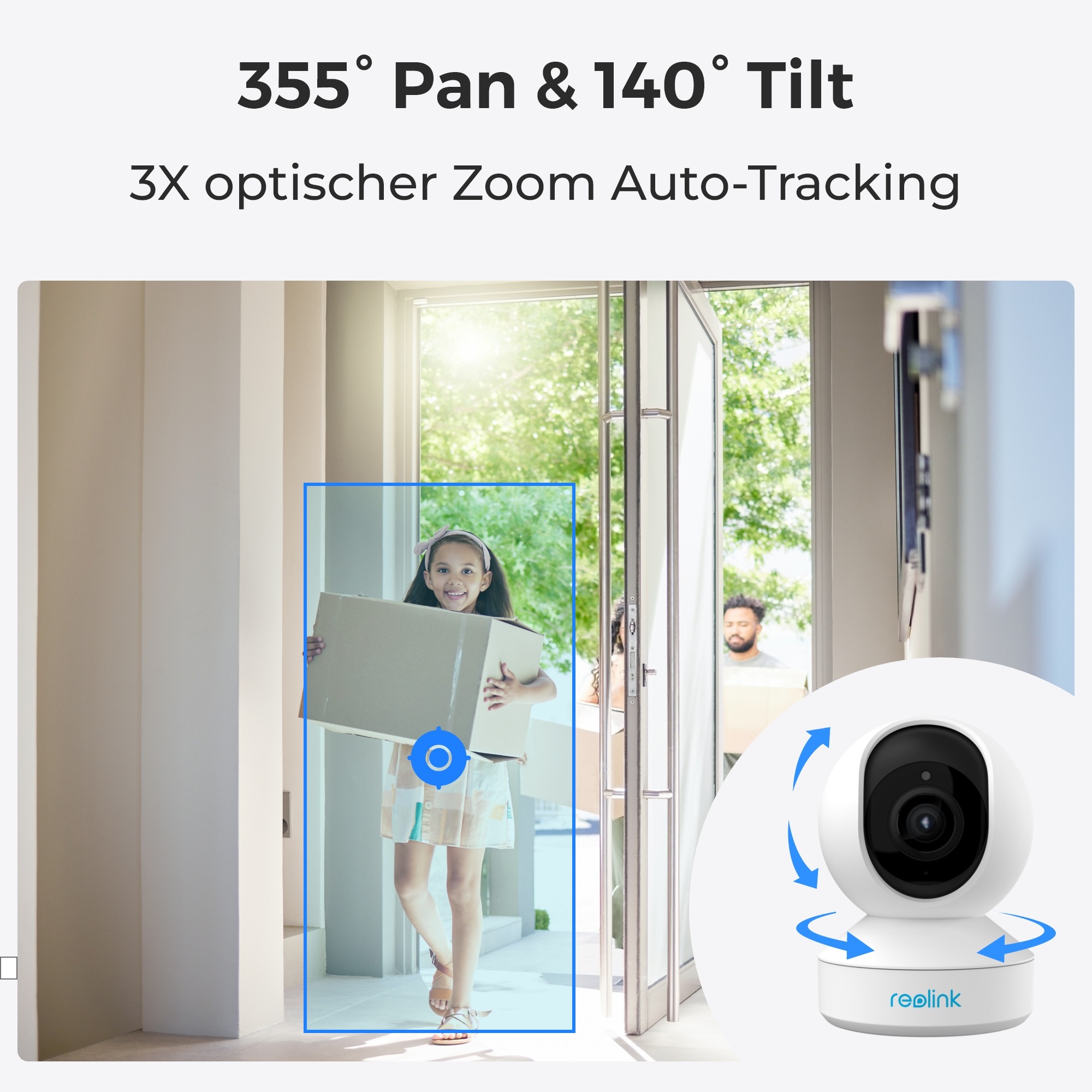 Reolink Überwachungskamera »E Series E340«, Innenbereich, Pan&Tilt, Dualband-WiFi, 5MP