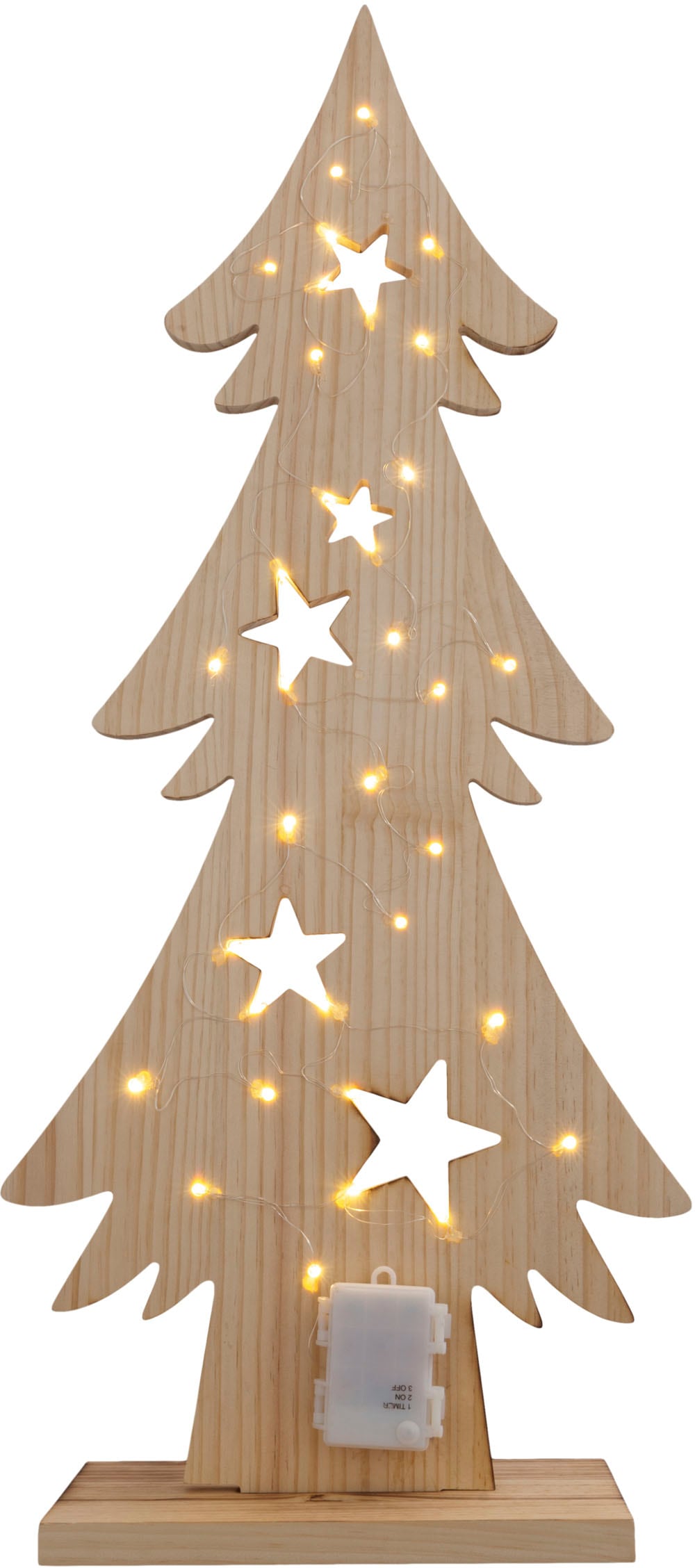 näve LED Baum »Tannenbaum, Weihnachtsdeko bei aus ca. OTTO bestellen 80 Batteriebetrieben cm, Holz-Stehleuchte, Höhe Holz«
