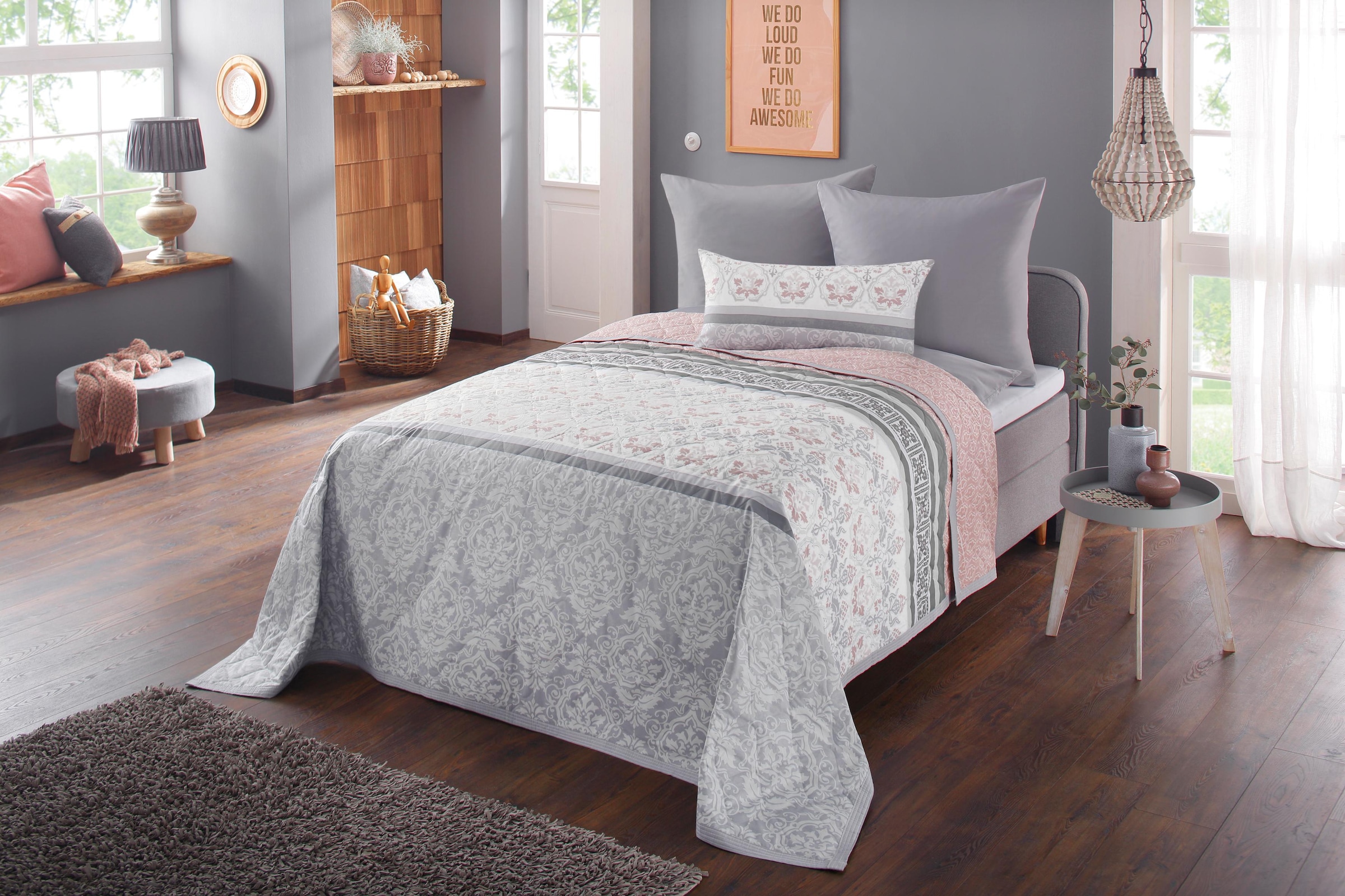 Home affaire Bettwäsche »Cremona in Renforcé, Biber (Flanell) und PolyCotton Qualität, romantisch, verspielte Ornamente, geeignet im Winter & Sommer, Landhausstil«, (2 tlg.)