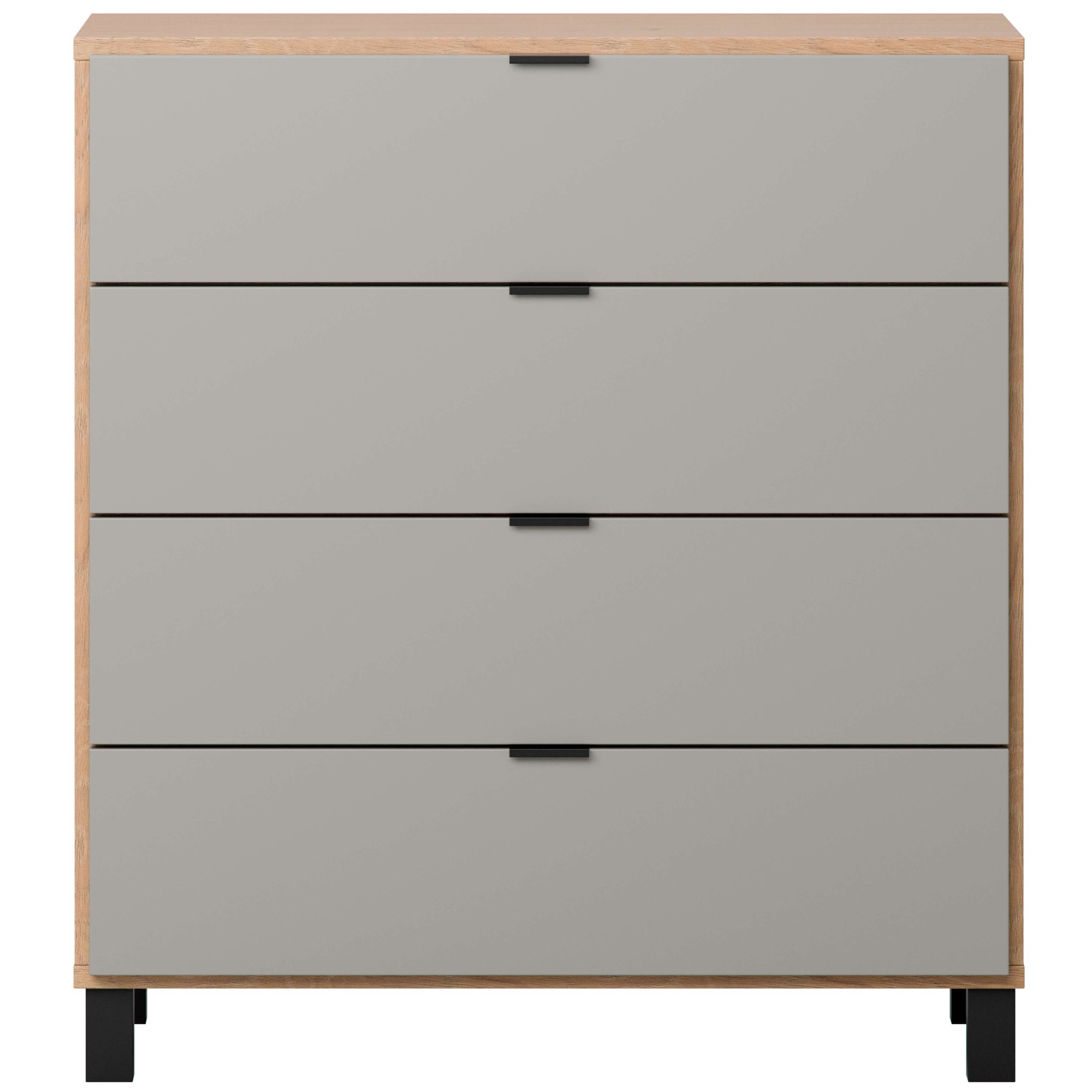 VOX Kommode »SIMPLE Sideboard mit 4 Schubladen, Maße B/T/H: 90/47/94,5 cm« Soft-Close Function, mit schwarzen Metallgriffe