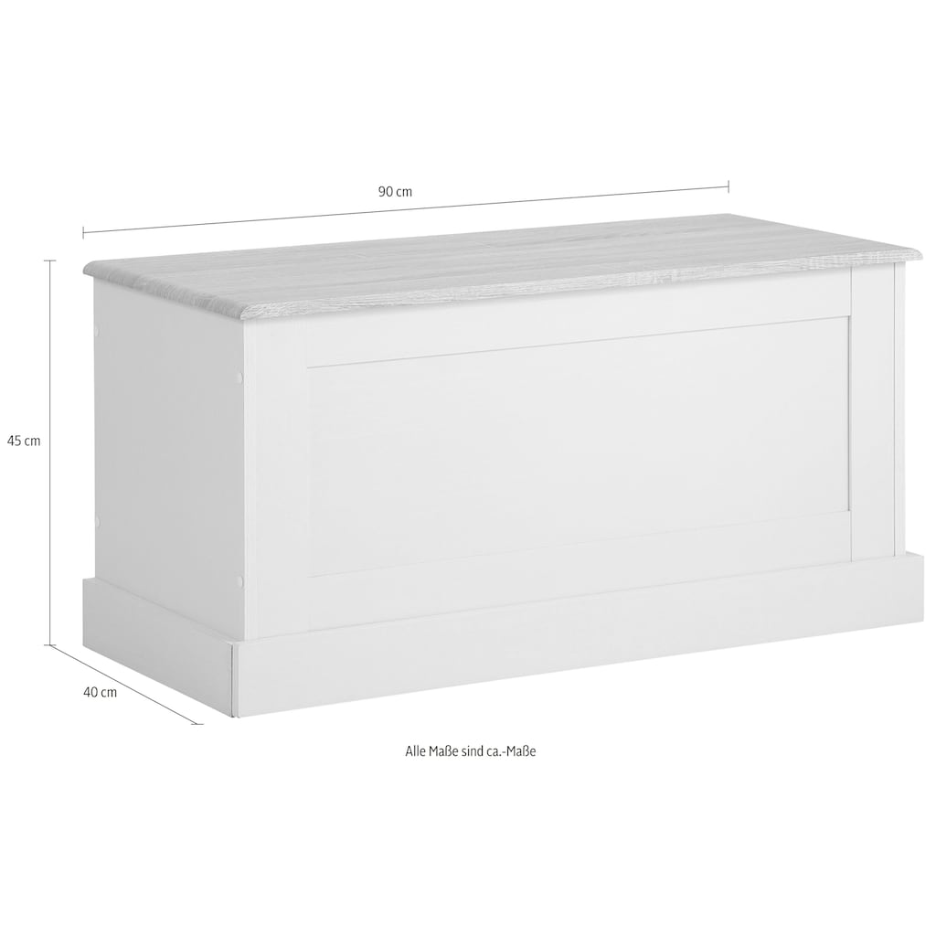 Home affaire Sitzbank »Binz«, in zwei unterschiedlichen Farbvarianten, mit Stauraum unter der Öffnungsklappe, Breite 90 cm