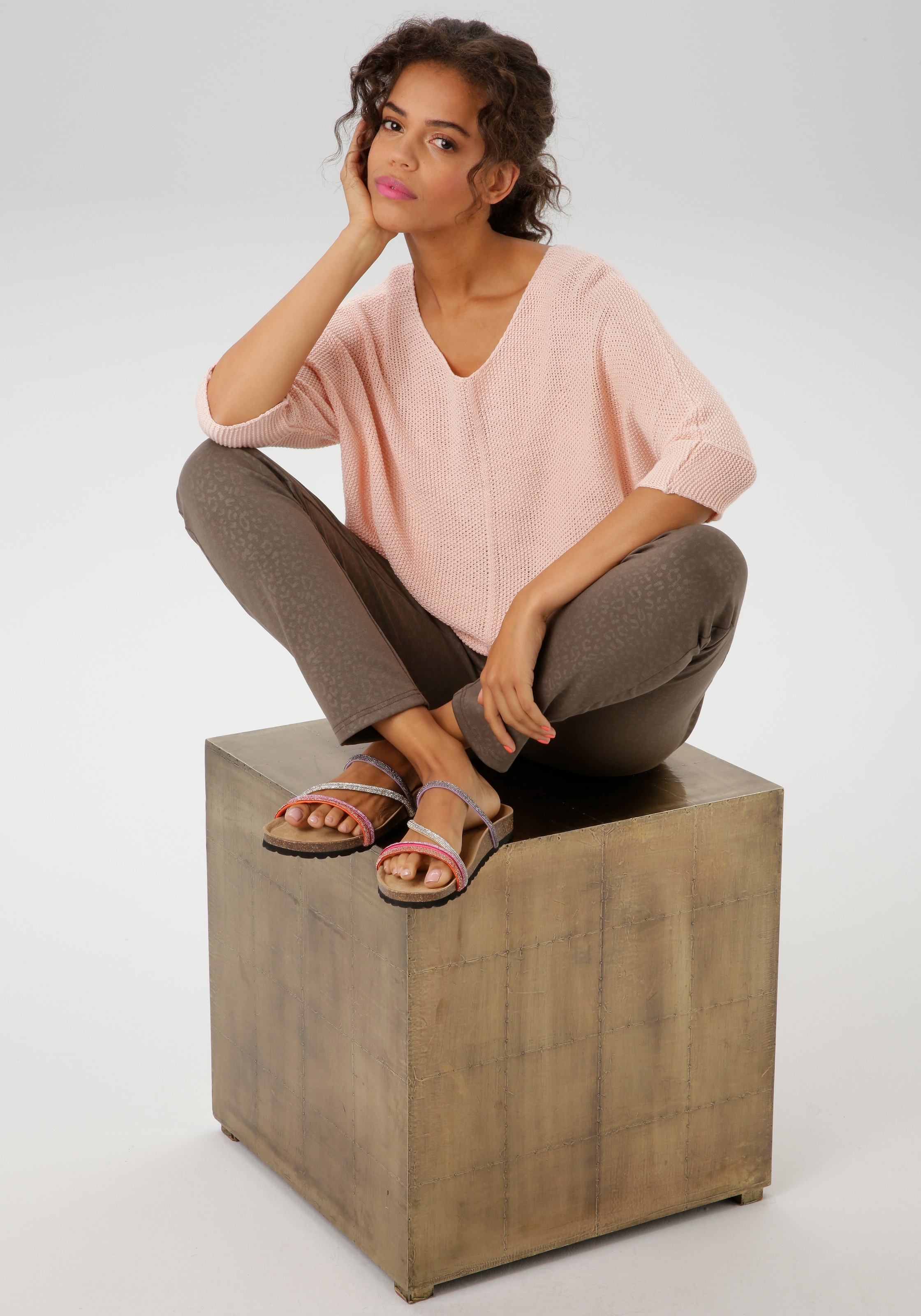 Aniston CASUAL Strickpullover, im ausdrucksvollem Perl-Muster