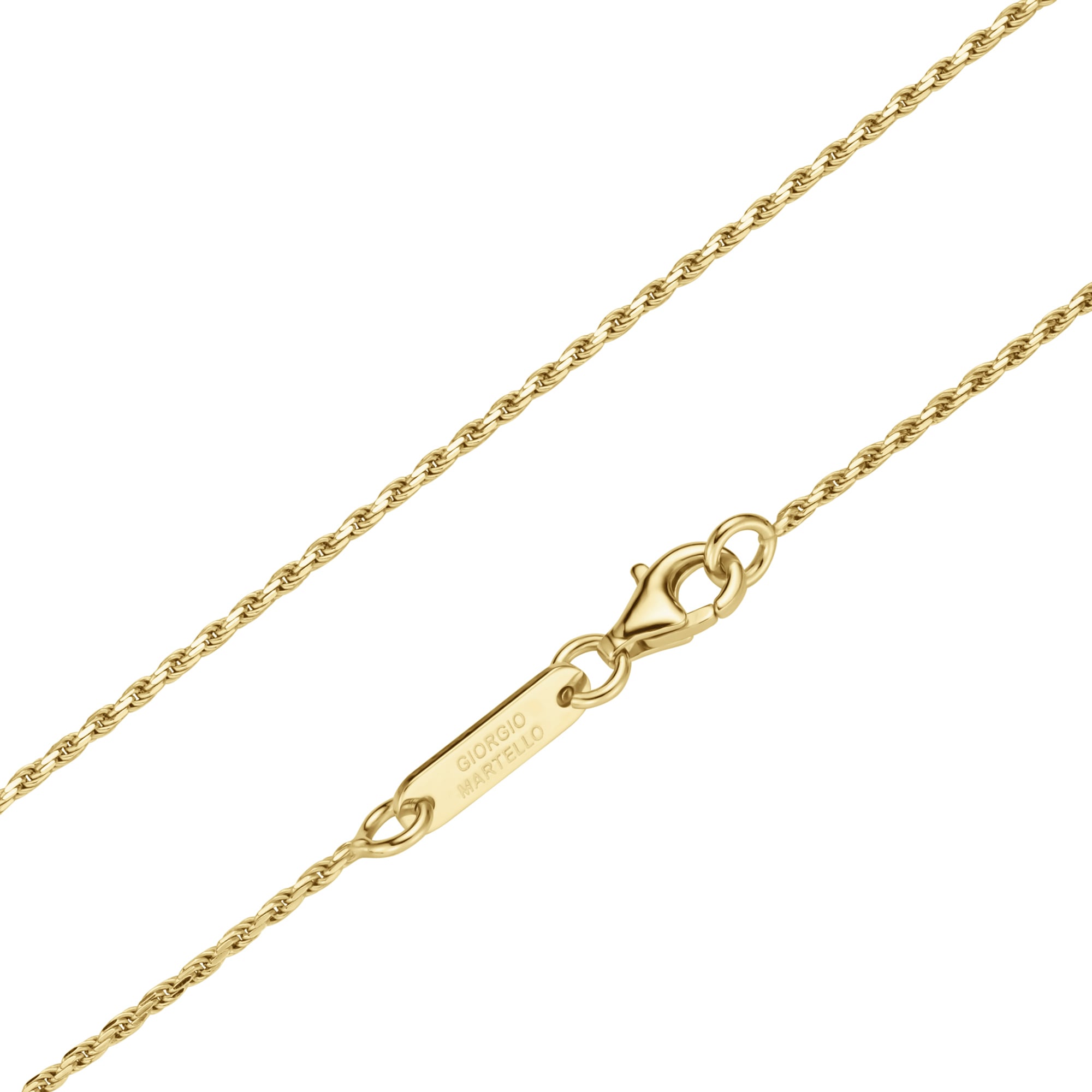 GIORGIO MARTELLO MILANO Silberkette »Kette diamantierte Kordelkette, vergoldet, Silber 925«