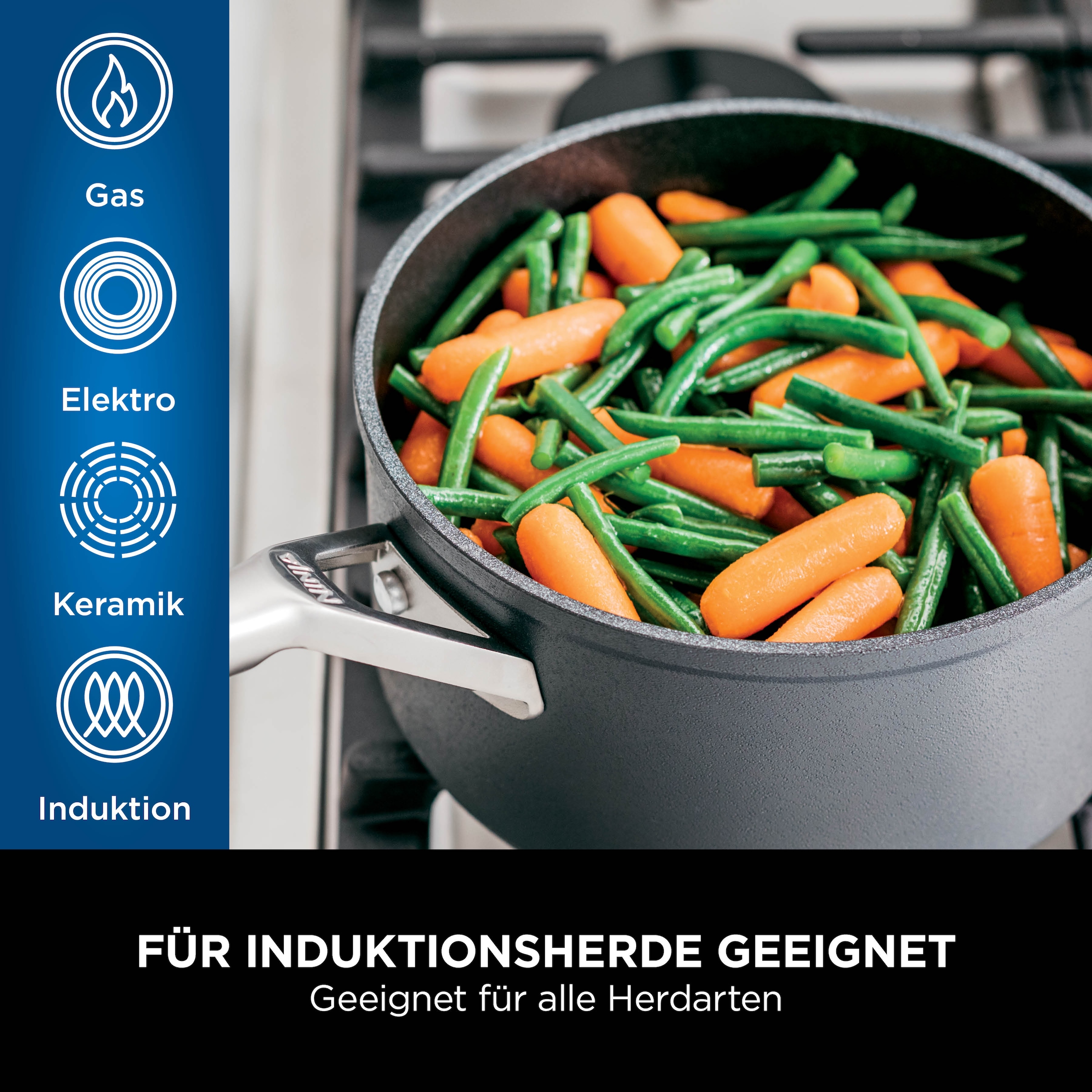 NINJA Wok »Ninja ZEROSTICK Premium Wok 28 cm C30928DE« Aluminium 1 Stk. tlg. Premium Kollektion, ZEROSTICK Technologie, garen ohne Fett