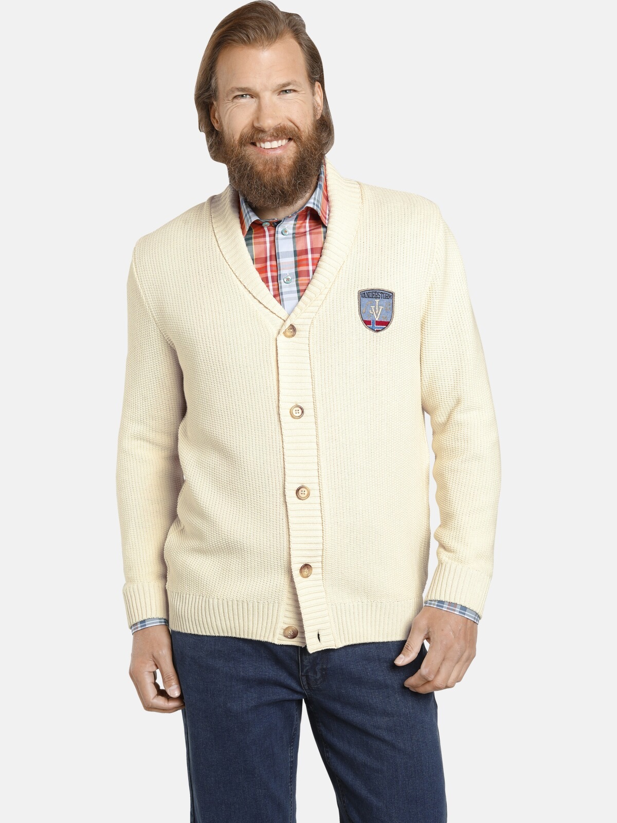Jan Vanderstorm Strickjacke »OTTAR«, langlebiger Baumwoll-Mix