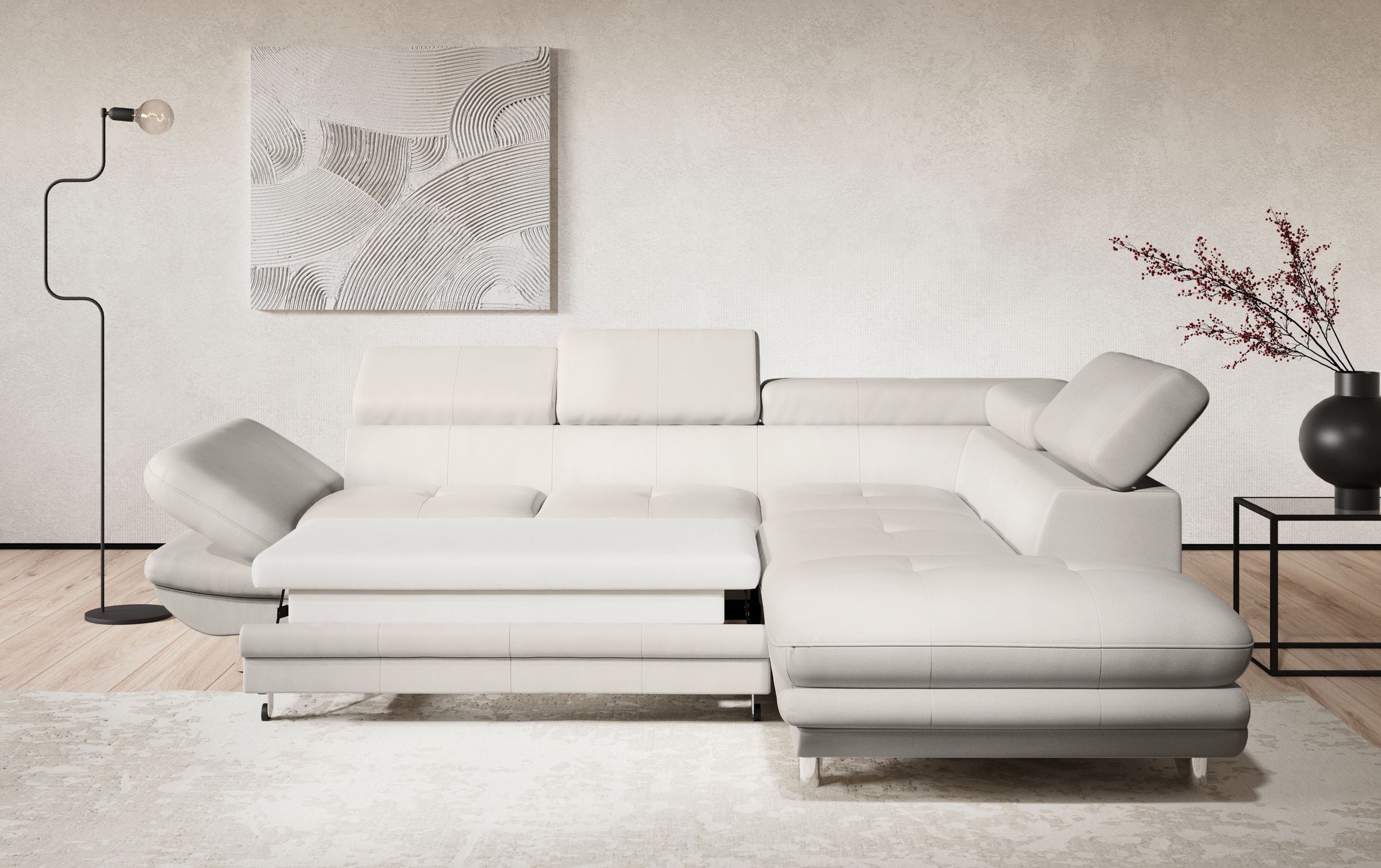 COTTA Ecksofa »Enterprise L-Form«, mit Arm- & Kopfteilverstellung, wahlweise mit Bettfunktion