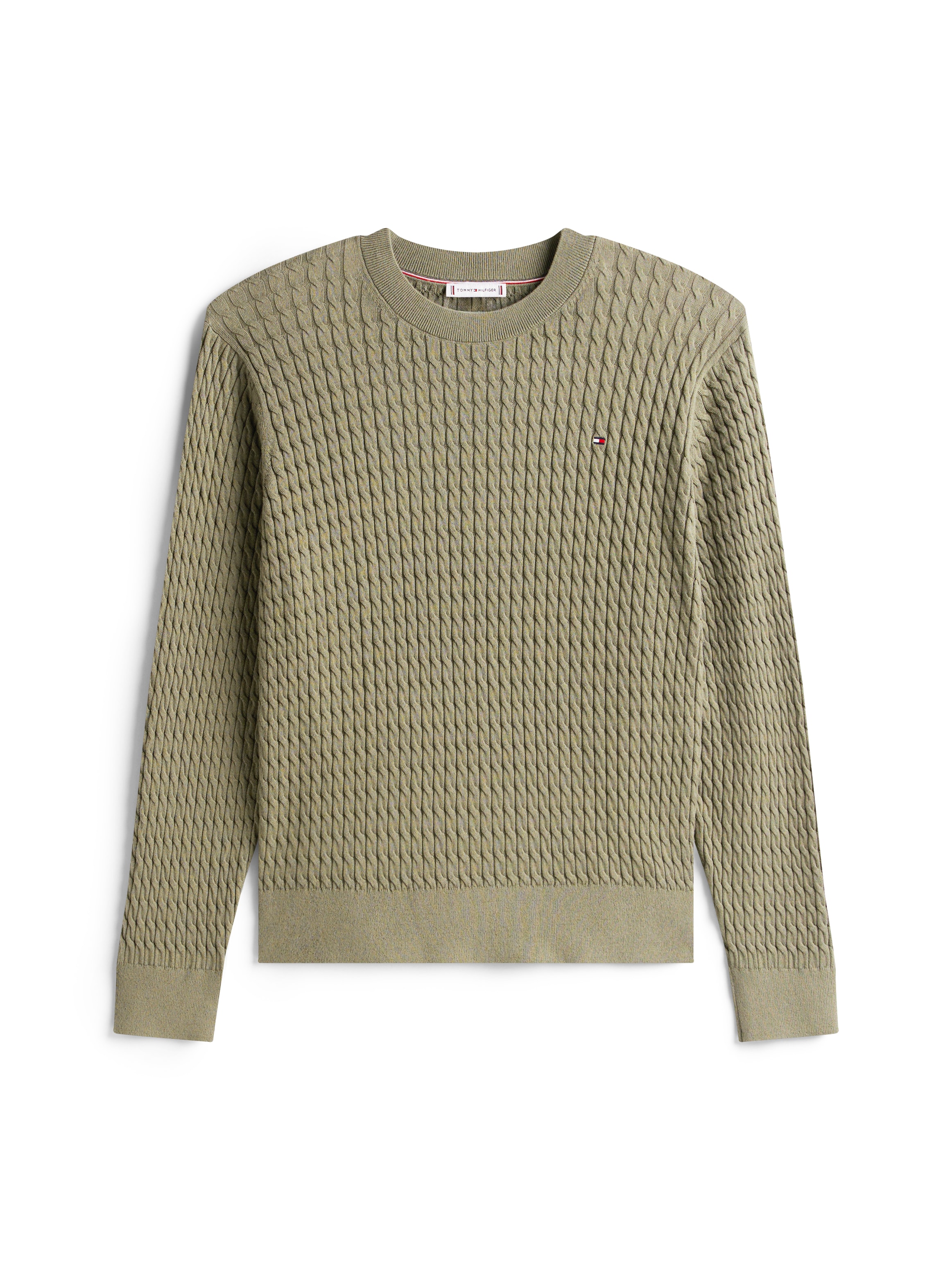 Tommy Hilfiger Curve Strickpullover »CRV CO CABLE FINE GG C-NK LS SWT«, in großen Größen, mit Zopfmuster