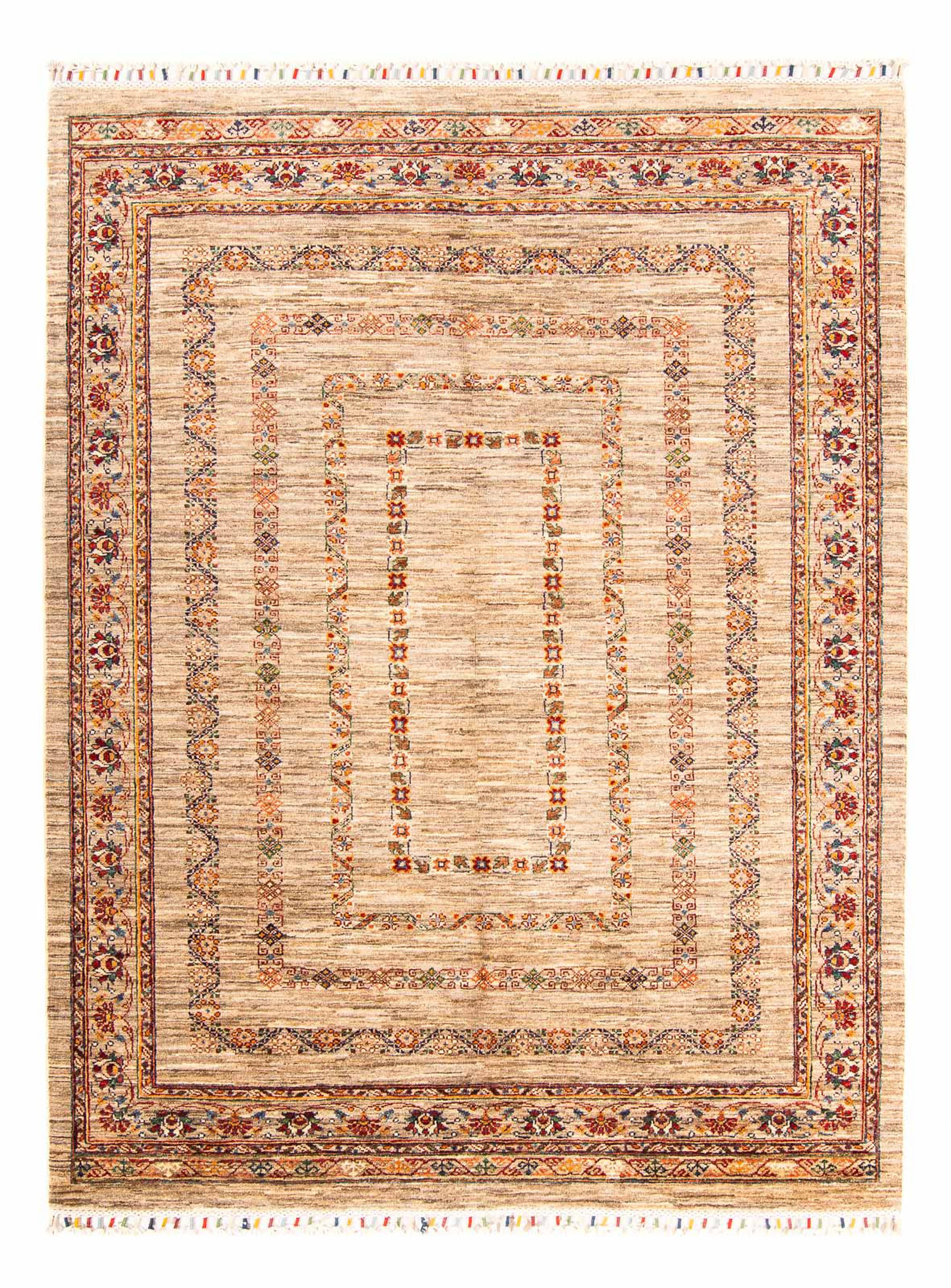 morgenland Orientteppich »Bidjar Indus 240 x 166 cm beige«, rechteckig, Wohnzimmer, Handgeknüpft, Einzelstück mit Zertifikat
