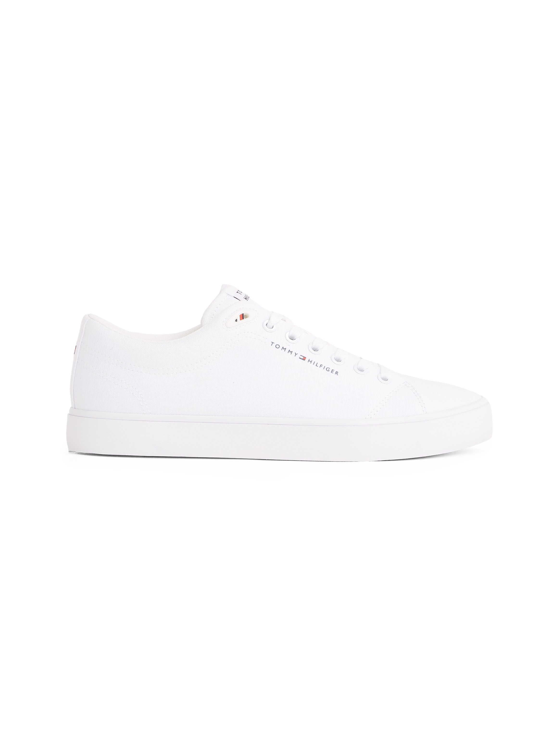 Tommy Hilfiger Sneaker »TH HI VULC LOW CORE CANVAS«, Freizeitschuh, Halbschuh, Schnürer mit weich gepolstertem Schaftrand