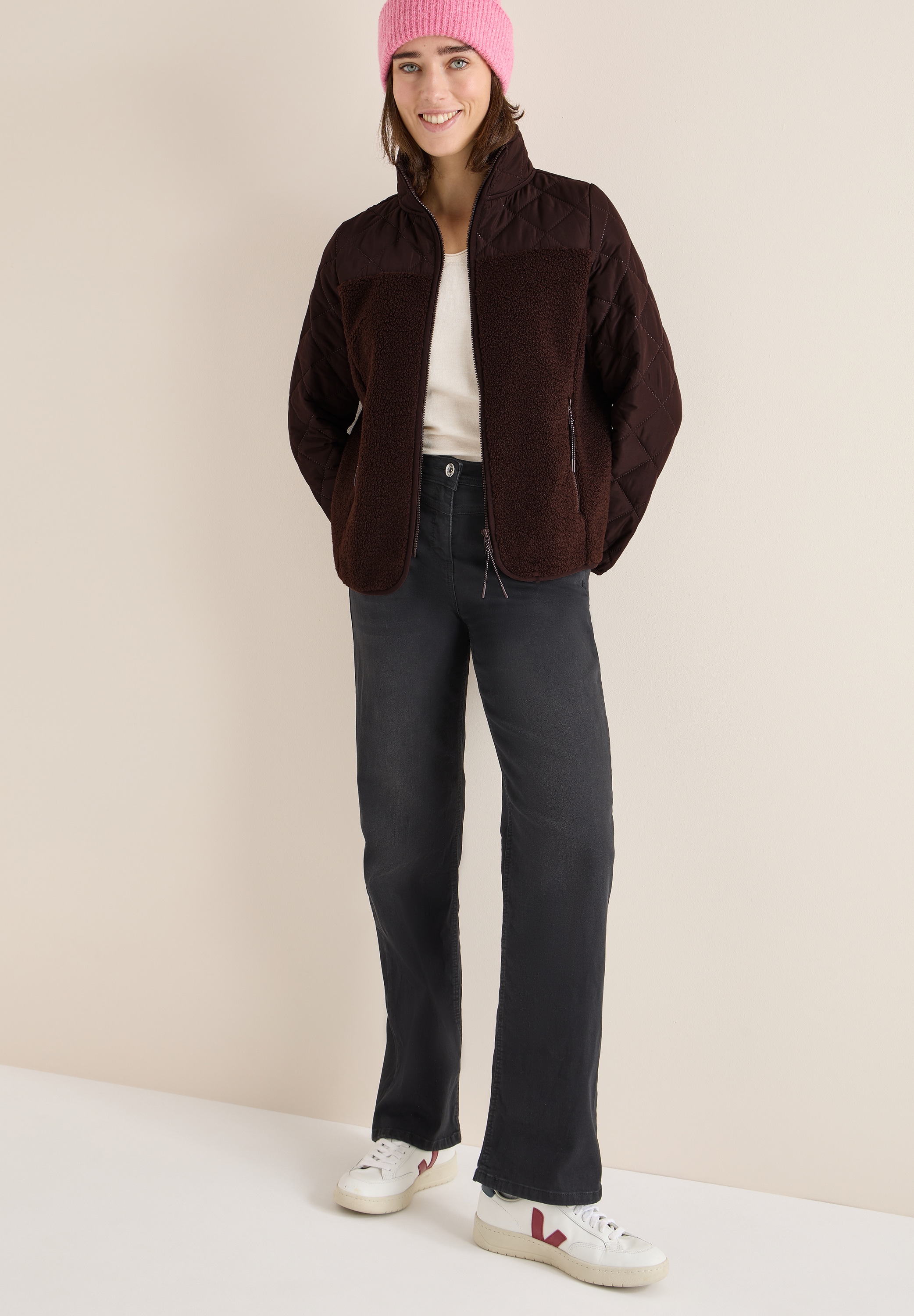 Cecil Steppjacke ohne Kapuze Teddy-Jacke mit Steppdetails