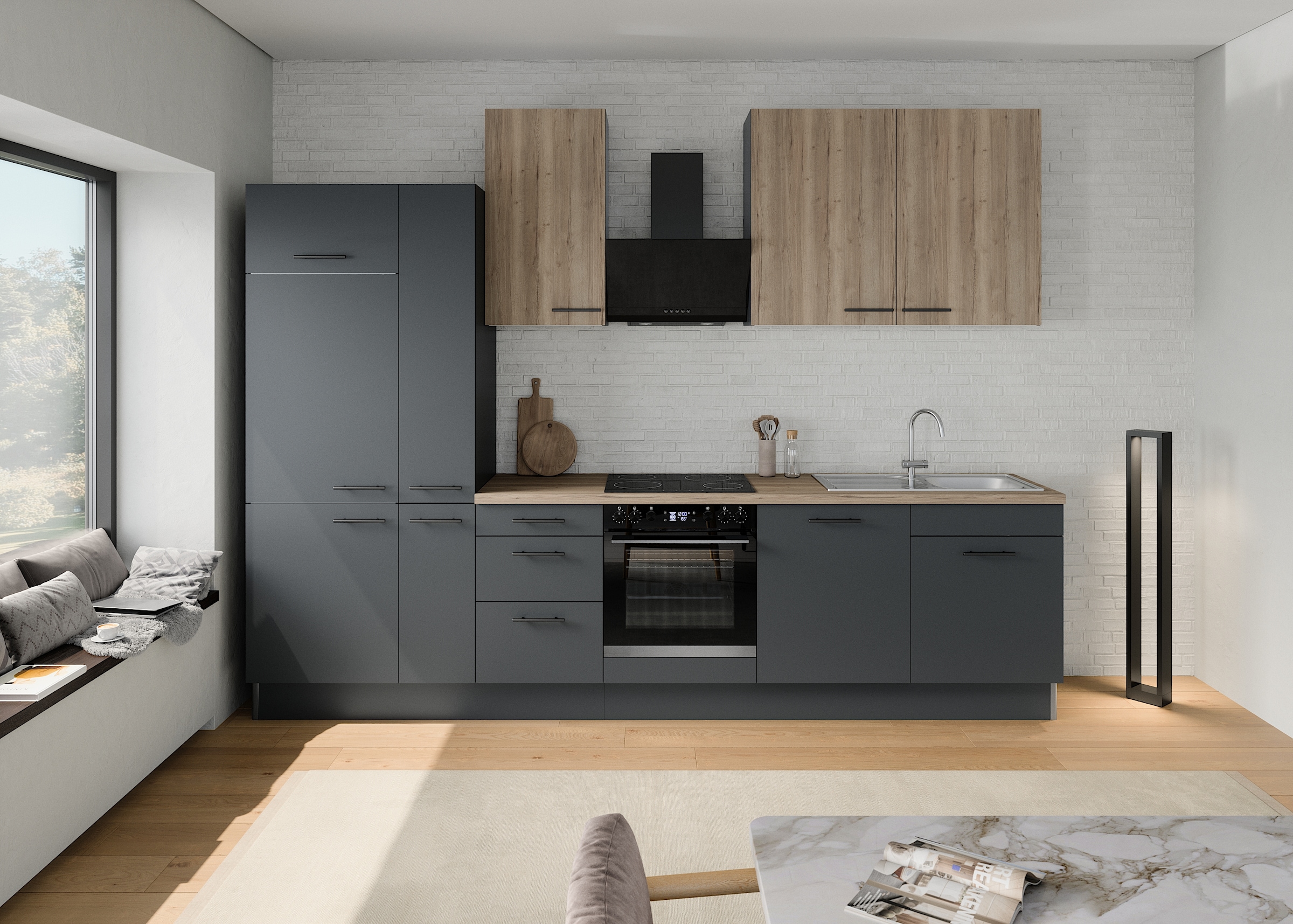 OPTIFIT Küchenzeile »Fiona«, Breite 320 cm, mit Hanseatic-E-Geräten,in Premium oder Basic