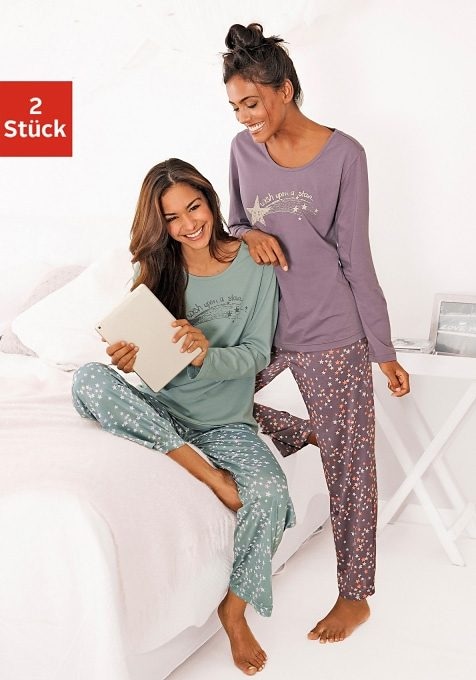 Pyjama, Dreams Sternenprint Stück), Shop Online OTTO im mit Vivance (4 2 tlg., bestellen