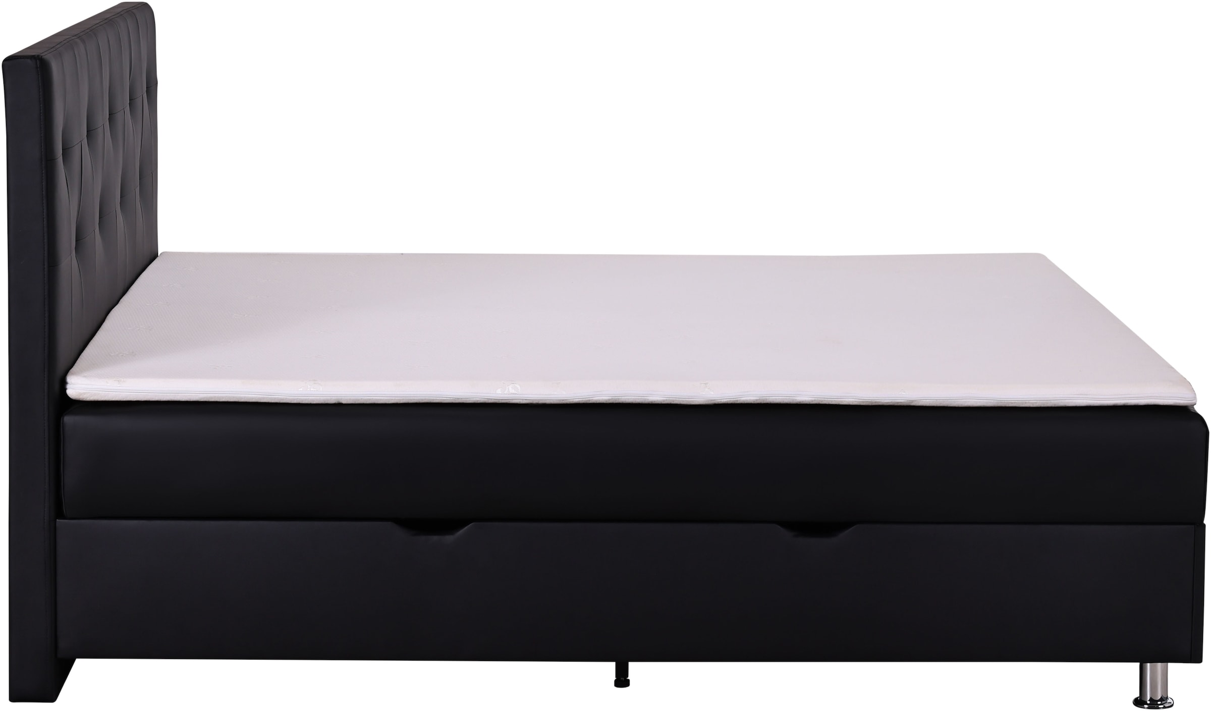 Home affaire Boxbett »Big Noux aus schwarzem Kunstleder mit Kristallsteinen im Kopfteil« inkl. Bettkasten, erhältlich in der Größe 180x200cm