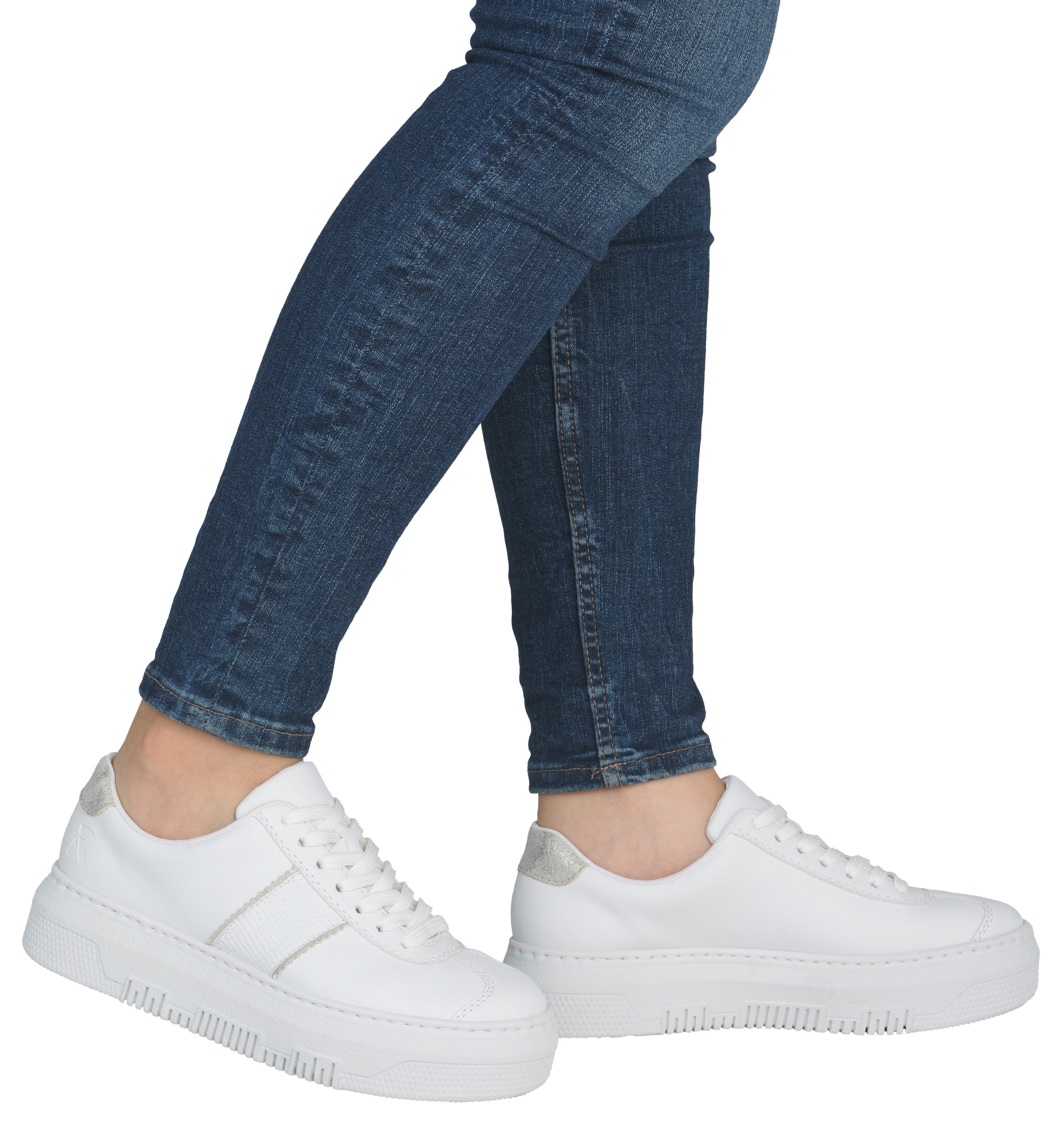 Rieker Plateausneaker  , Schnürschuh, Halbschuh, Freizeitschuh mit gepolstertem Schaftrand