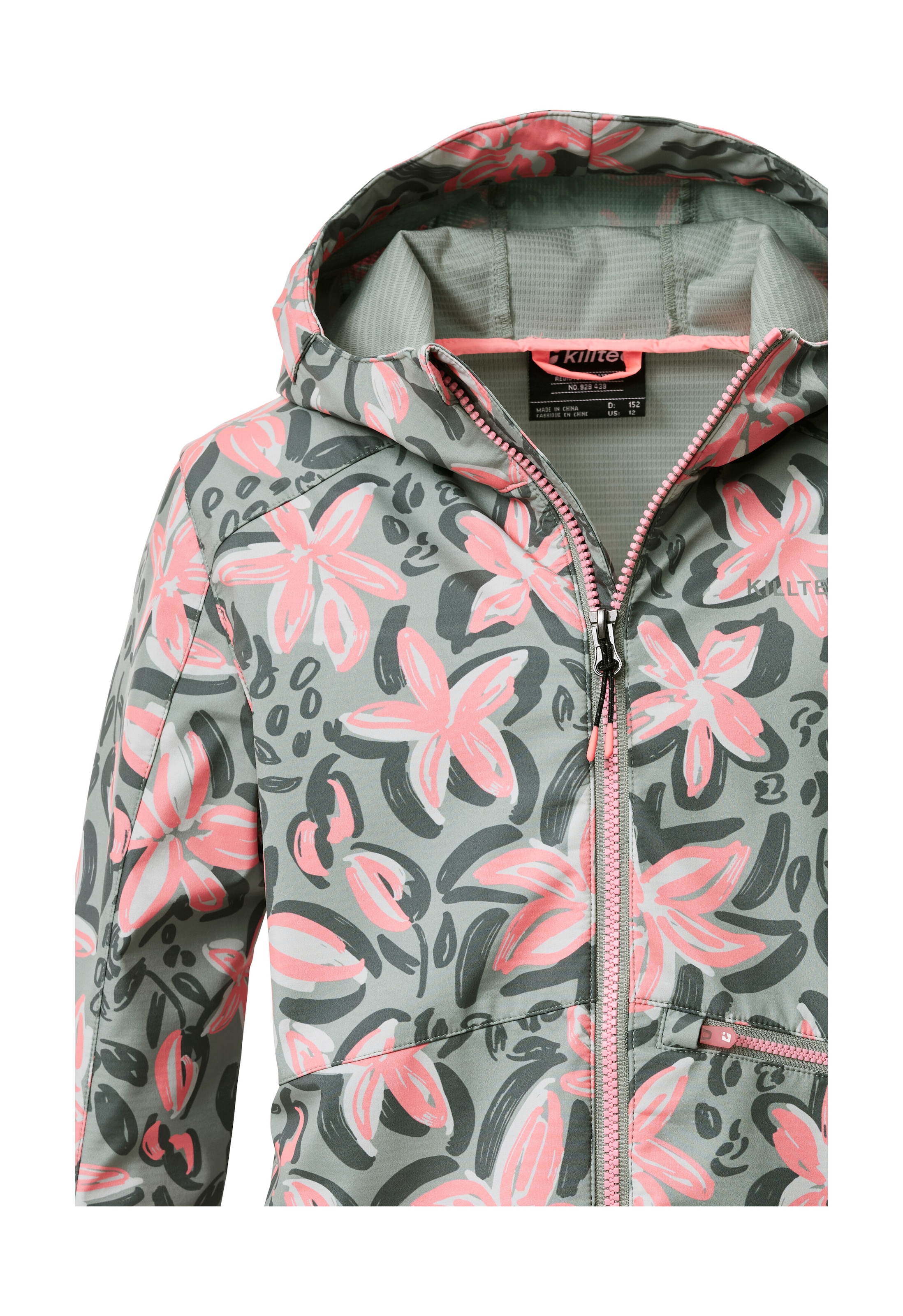 Killtec Softshelljacke »KOS 154 GRLS SFTSHLL JCKT« Wind- und wasserabweisende Kinderjacke mit buntem Print