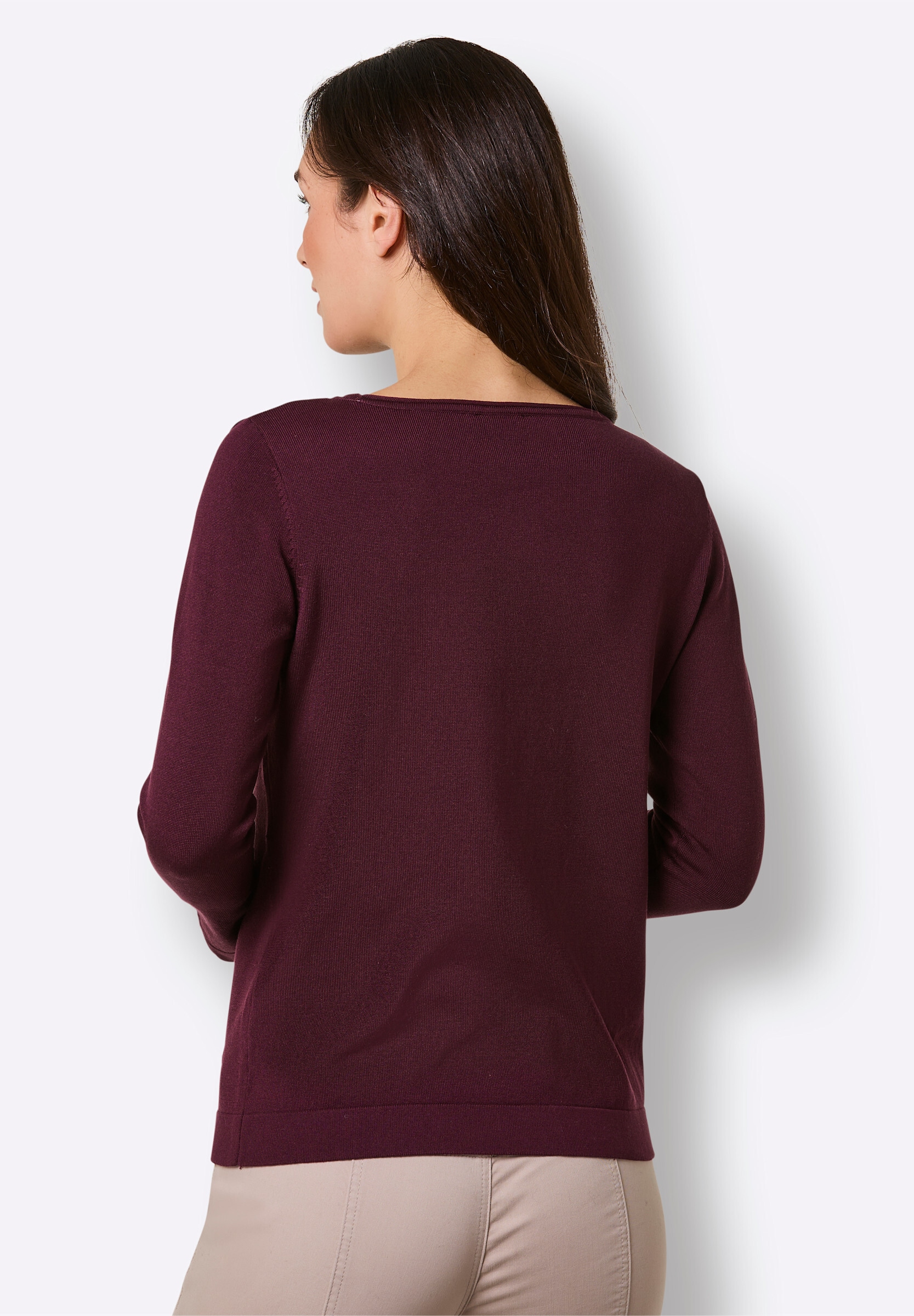 creation L Strickpullover »Lyocell-Viskose-Pullover Langarm-Pullover mit Strass-Applikationen«