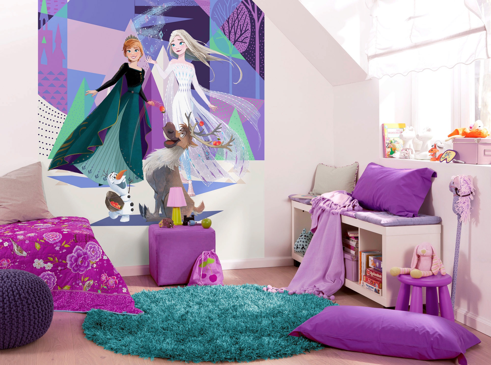 Komar Vliestapete »Digitaldruck Vlies - Frozen Abstract Arendelle - Größe 200 x 280 cm«, bedruckt, Kinderzimmer
